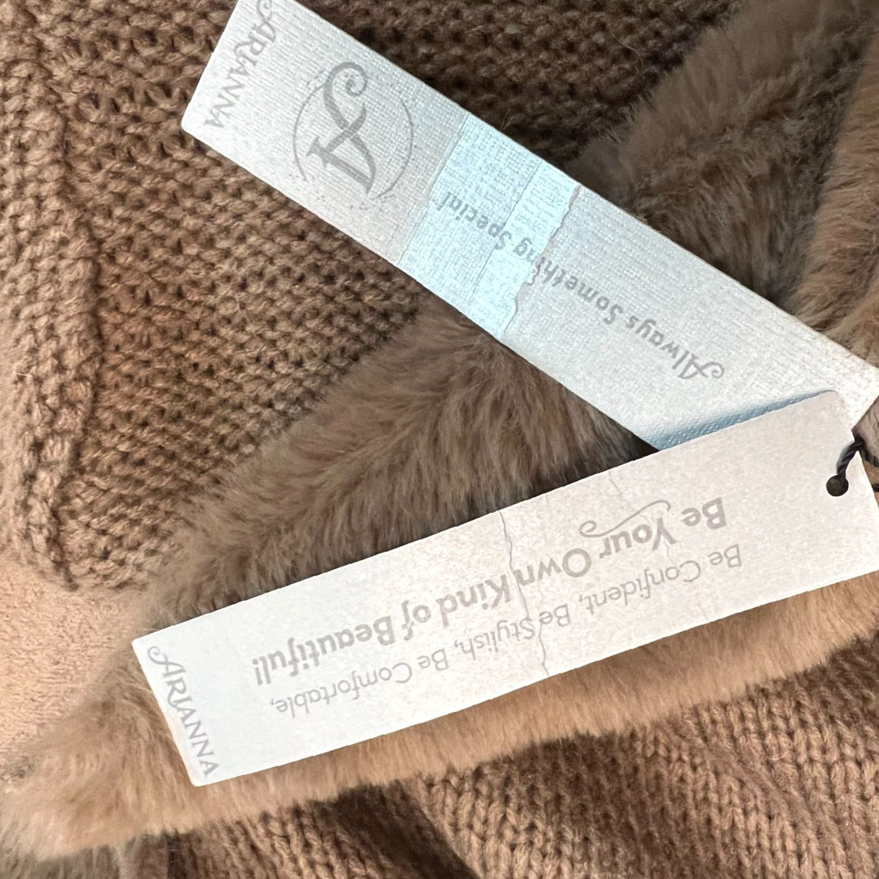 Vintage Vintage Arianna by Howards Women's XL Cardigan Sweater Open Front Faux Fur Collar Brown Size XL / US 12-14 / IT 48-50 - 7 Thumbnail
