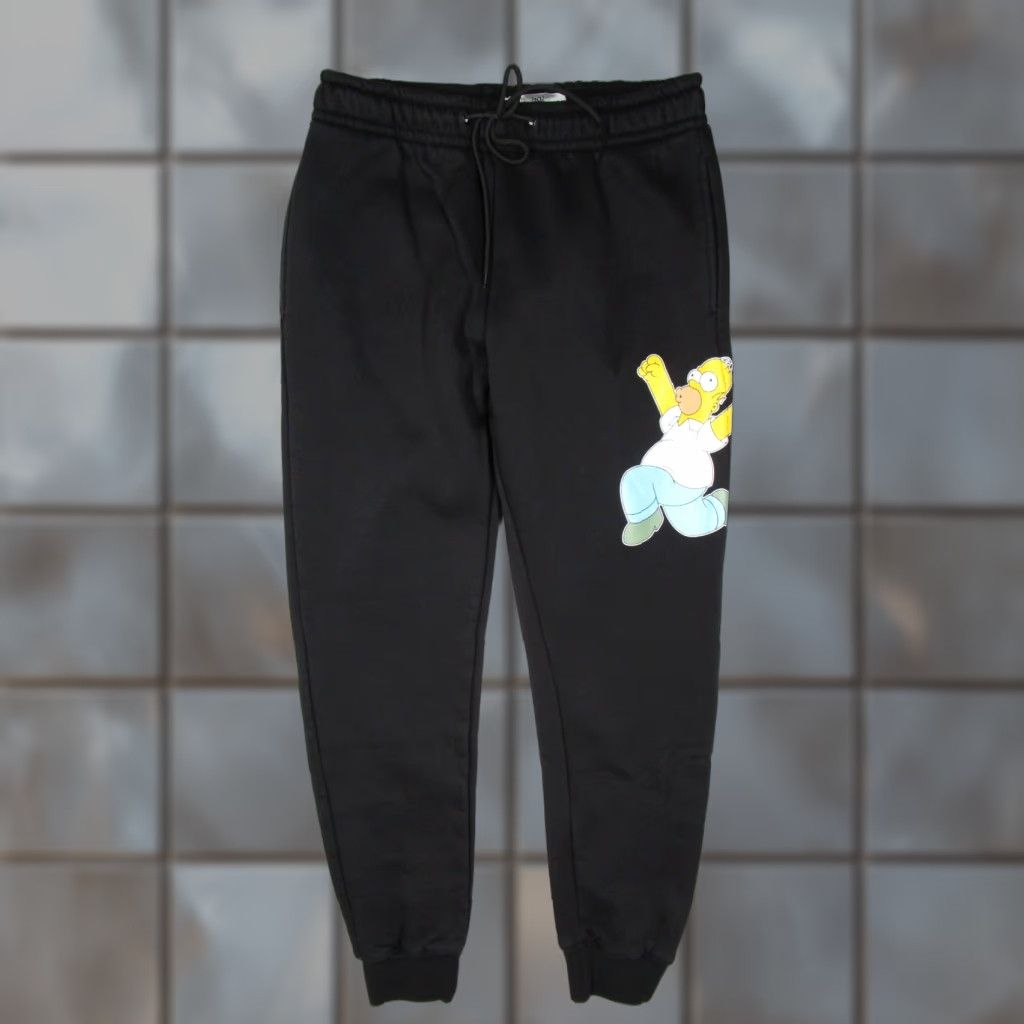 Vintage VINTAGE The Simpsons Mens Sweatpants Large Black Homer Cartoon Joggers Casual Sportswear Size US 31 - 1 Thumbnail
