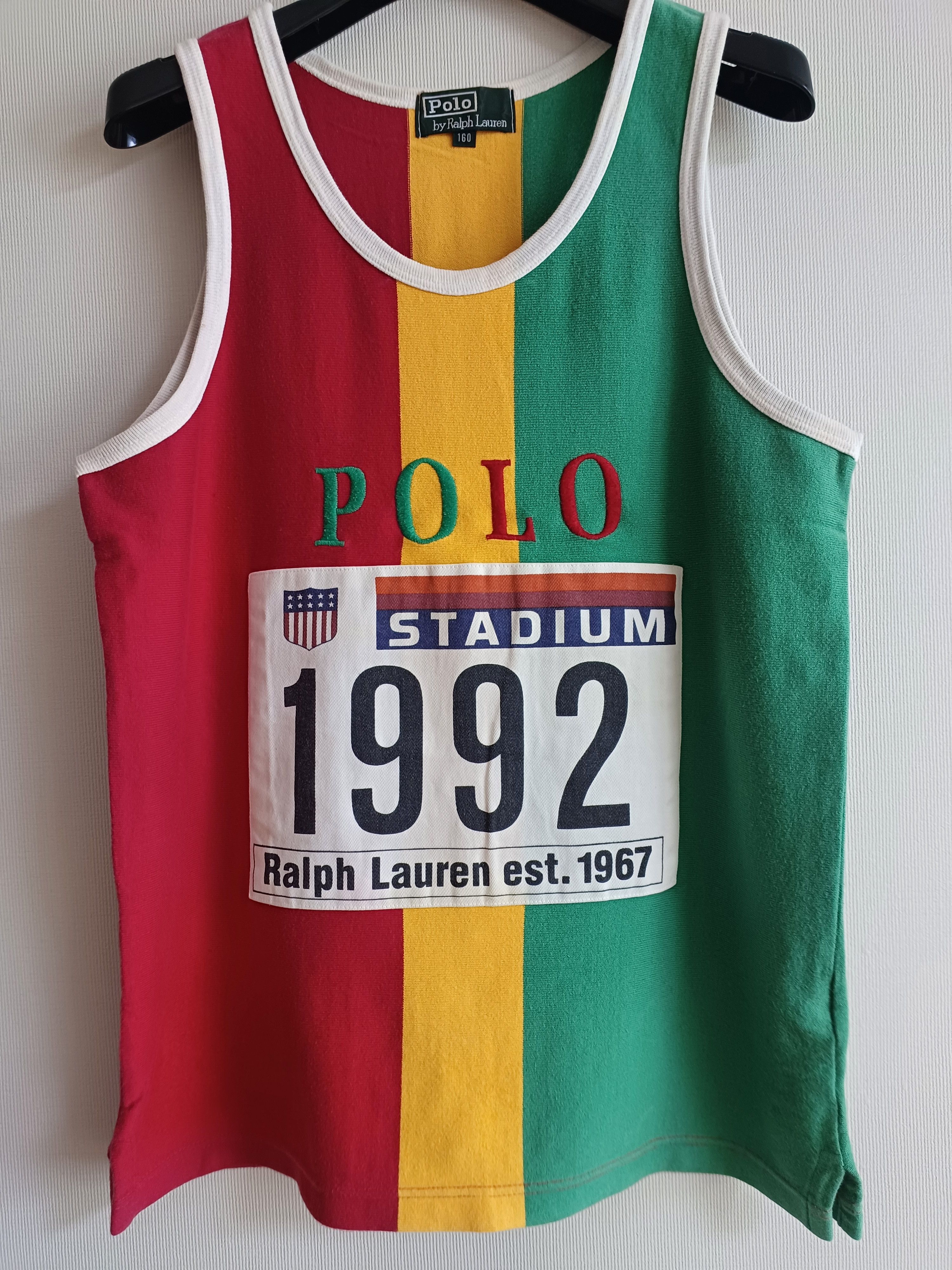 Polo Ralph Lauren 1992 original polo stadium Rasta Tank top