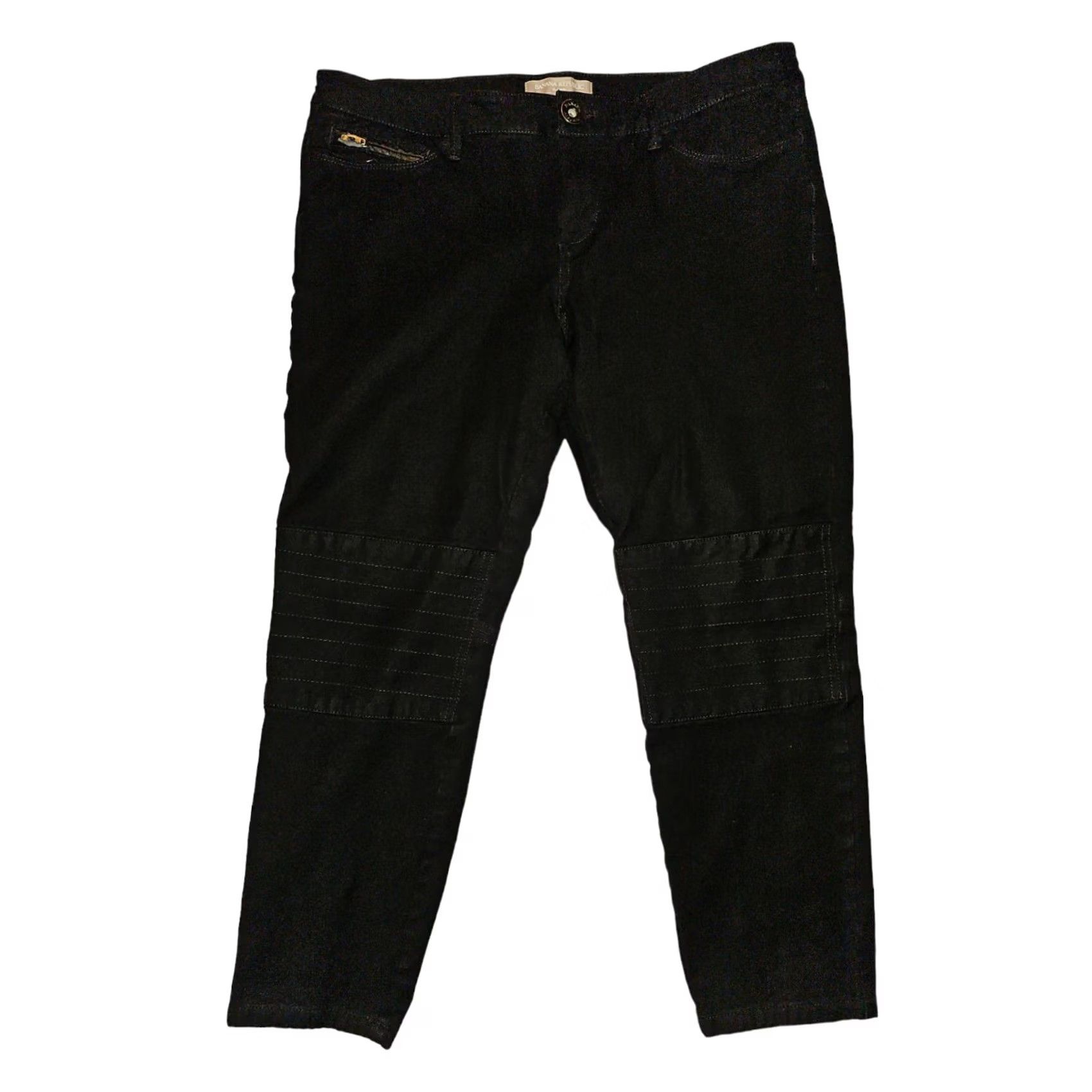 Banana Republic VINTAGE Banana Republic Sloan Capris Womens 10P Black Stretch Casual Preppy Capris Tapered 21.5in Inseam Womens Size ONE SIZE - 2 Thumbnail