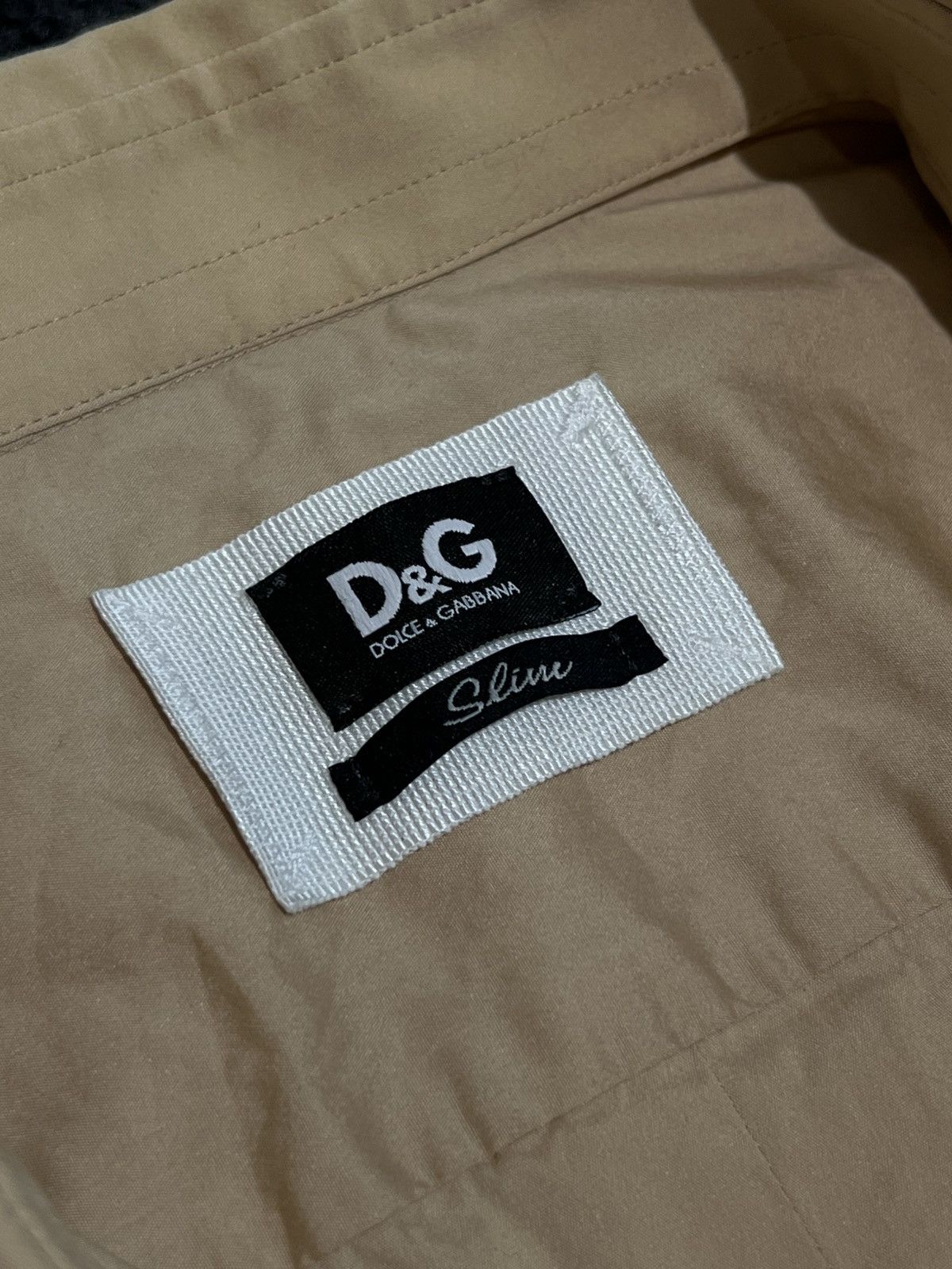 Dolce & Gabbana D&G Utility Dolce & Gabanna Beige Slim Shirt Size US L / EU 52-54 / 3 - 5 Thumbnail