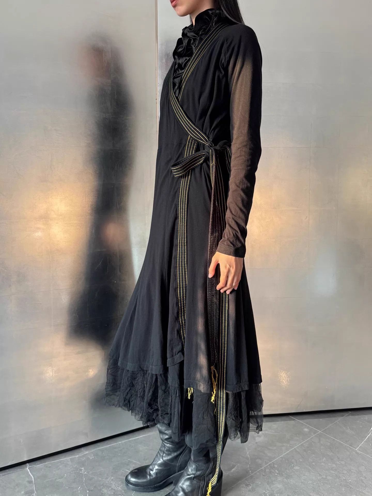 Vintage Dutch Brand Vintage Cross-Tie Lace A-Line Robe Coat Size M / US 6-8 / IT 42-44 - 5 Thumbnail
