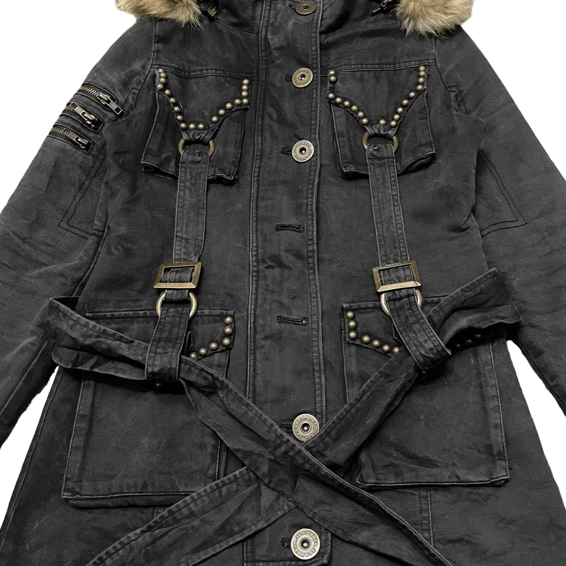 If Six Was Nine × Le Grande Bleu (L.G.B.) Vintage D.I.A Fur Racoon Parka Jacket Detachable Hood Size S / US 4 / IT 40 - 6 Thumbnail