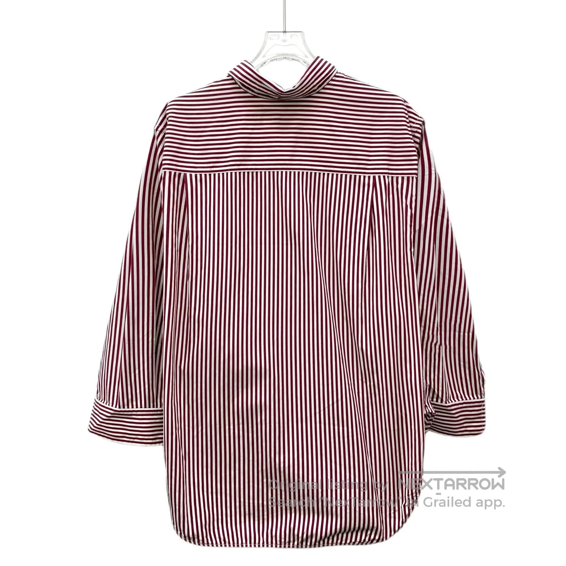 Balenciaga Balenciaga Burgundy Vertical Striped Cotton Collar Single Size XXS / US 00 / IT 34 - 2 Thumbnail