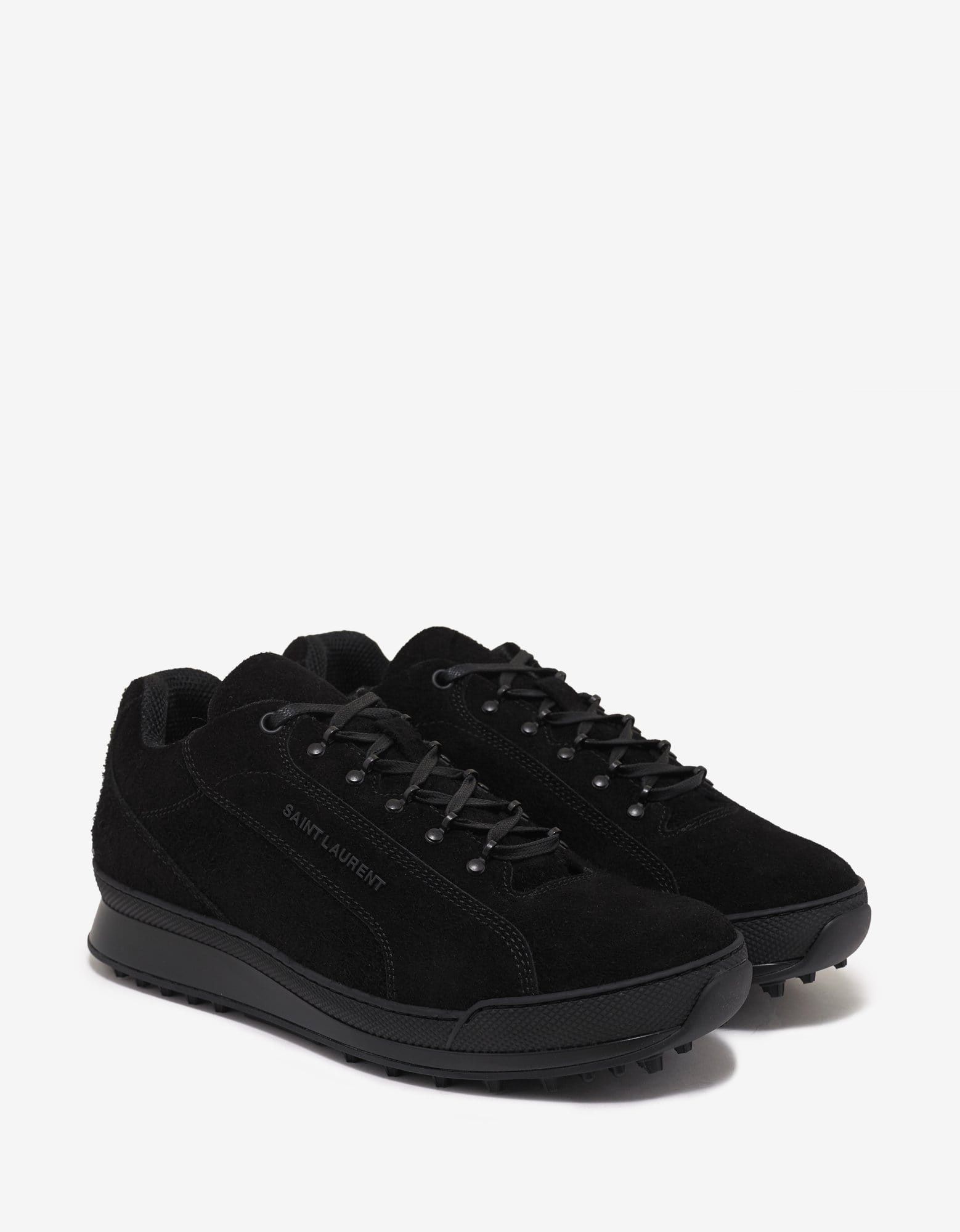 image of Saint Laurent Paris Black Suede Leather Jump Trainers Shoes, Men's (Size 7)