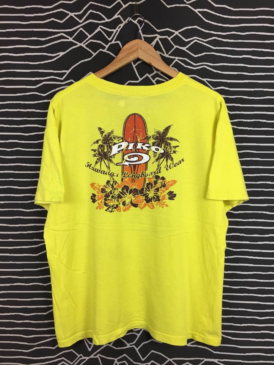 Vintage Vtg Piko Hawaiian Longboard Wear Tropical Graphic Surf Tee Size US L / EU 52-54 / 3 - 1 Thumbnail