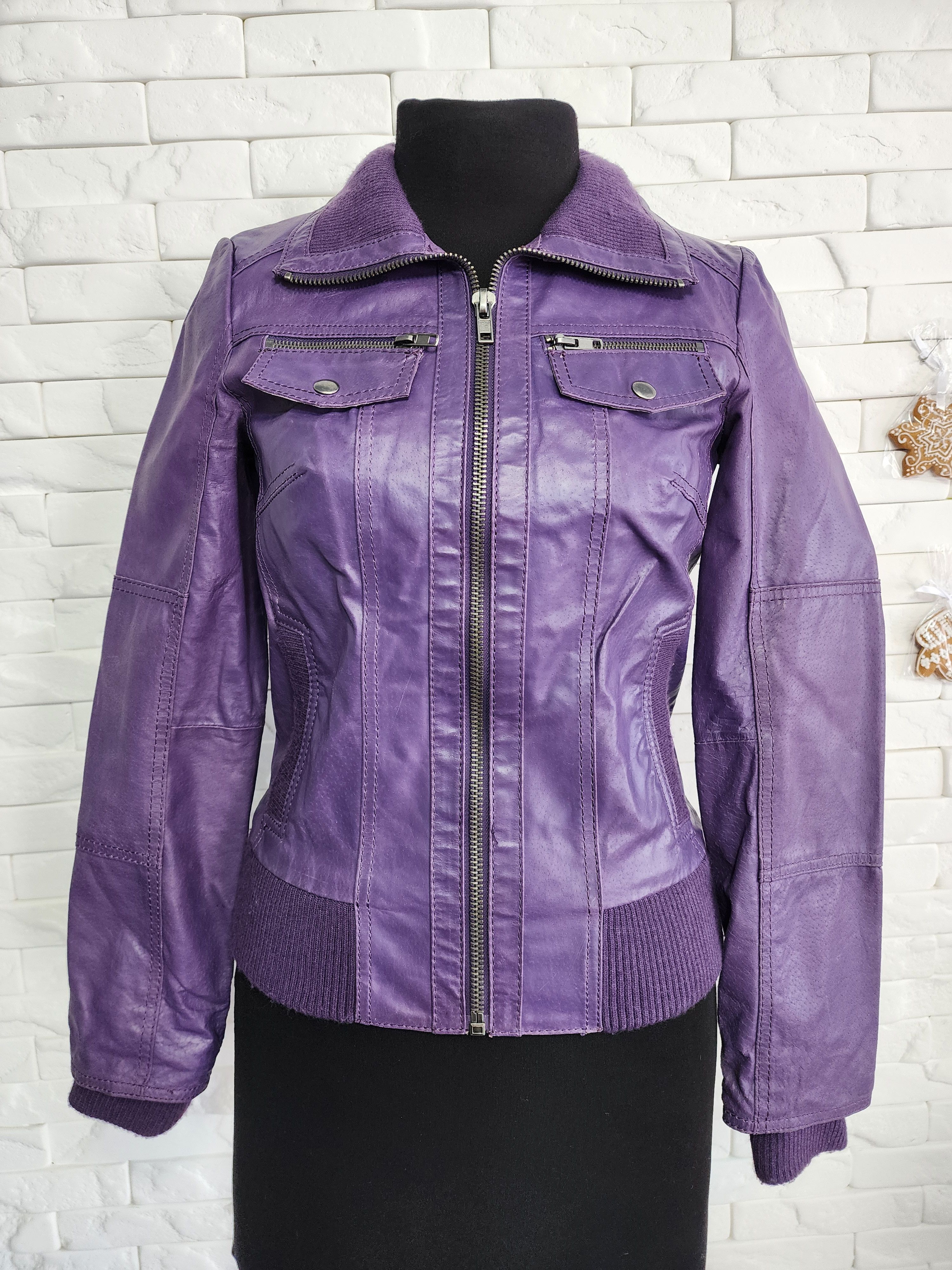 Other Purple Leather Jacket: Women's Vintage Sport Jacket Size S / US 4 / IT 40 - 2 Thumbnail