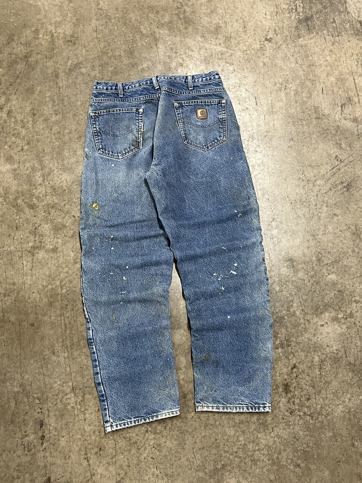 Carhartt × Vintage Carhartt thrashed and faded denim flannel lined pants skater Size US 34 / EU 50 - 1 Thumbnail