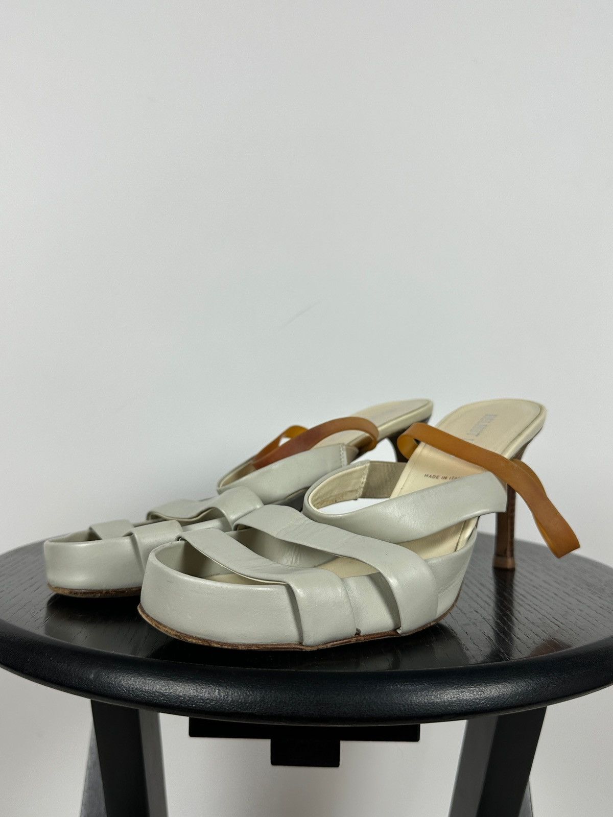 Helmut Lang 00s Vintage Helmut Lang Leather Strappy Sandals Heels Size US 9 / IT 39 - 7 Thumbnail