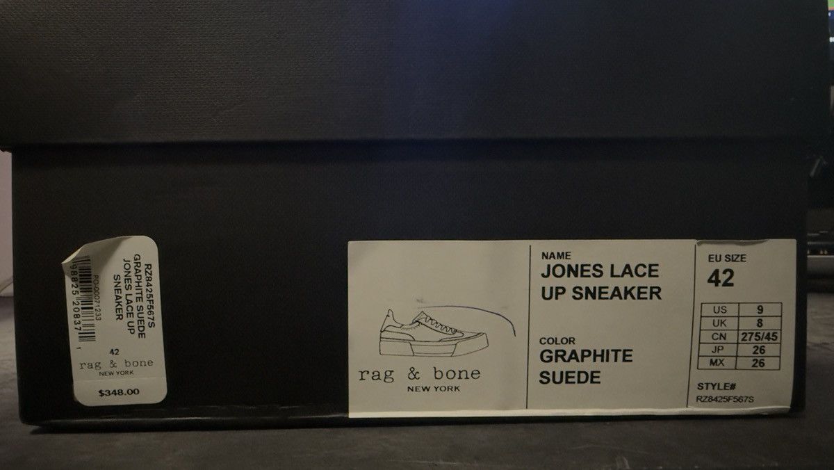 Rag & Bone Rag & Bone Graphite Suede Jones Lace Up Sneaker Size US 9 / EU 42 - 2 Thumbnail