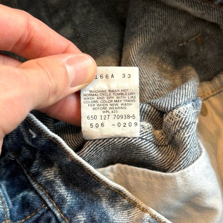 Levi's VINTAGE Levi’s 90s Acid Wash Denim Jeans 26x30 Made In USA 506-0209 Men Regular Straight Jeans Blue 80s 90s Size US 26 / EU 42 - 4 Thumbnail