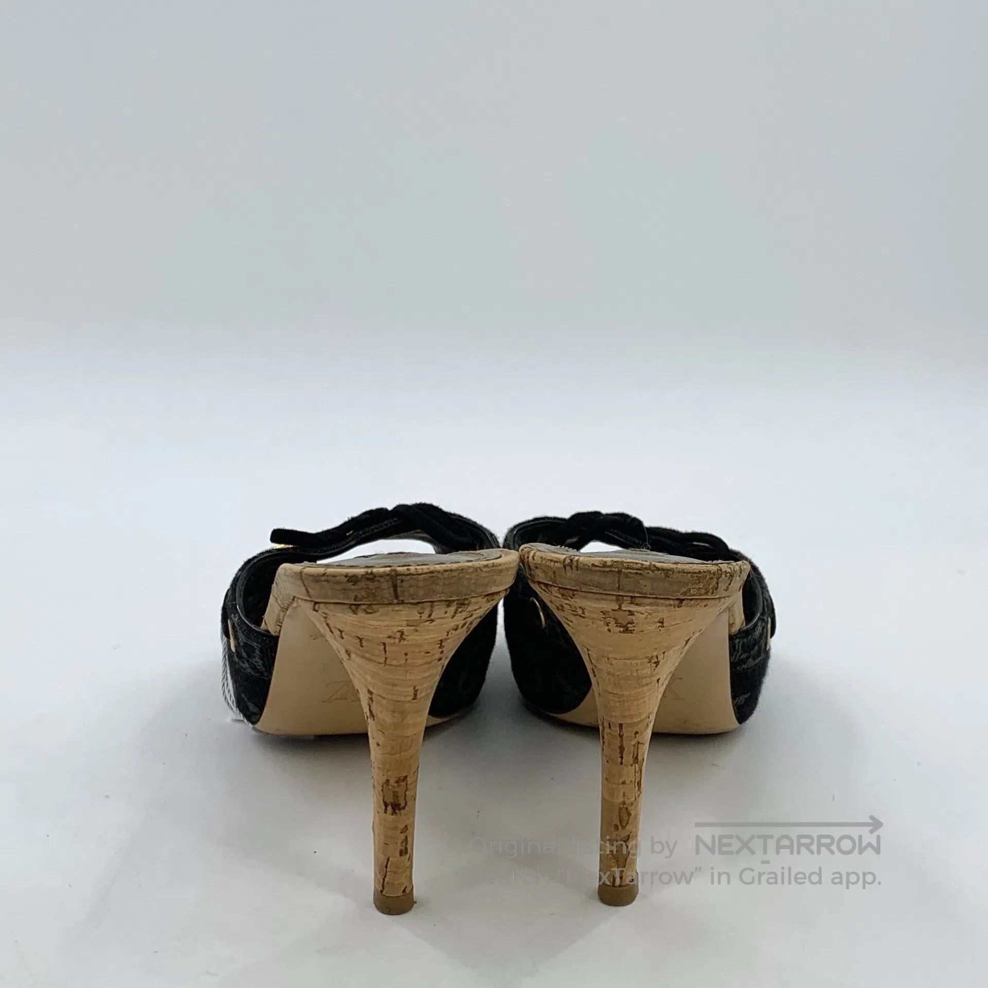 Louis Vuitton Louis Vuitton Black Monogram Print Ankle Strap High Heel M Size US 7.5 / IT 37.5 - 4 Thumbnail