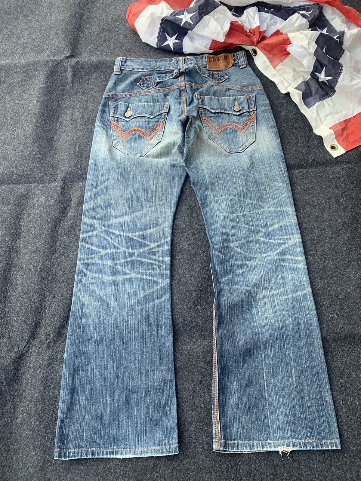 Edwin Y2K Edwin Denim Bootcut/Flare Jeans with Orange Stitching. Size US 30 / EU 46 - 1 Thumbnail