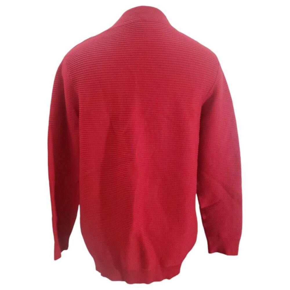 Designer CT1979 Ethyl Red Ribbed V-neck Long Sleeve Sweater M Size M / US 6-8 / IT 42-44 - 4 Thumbnail