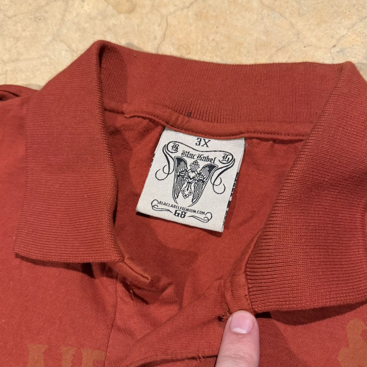 Vintage Vtg 2000s Blac Label Polo Shirt Affliction Y2K Grunge ERD Size US XXL / EU 58 / 5 - 6 Thumbnail