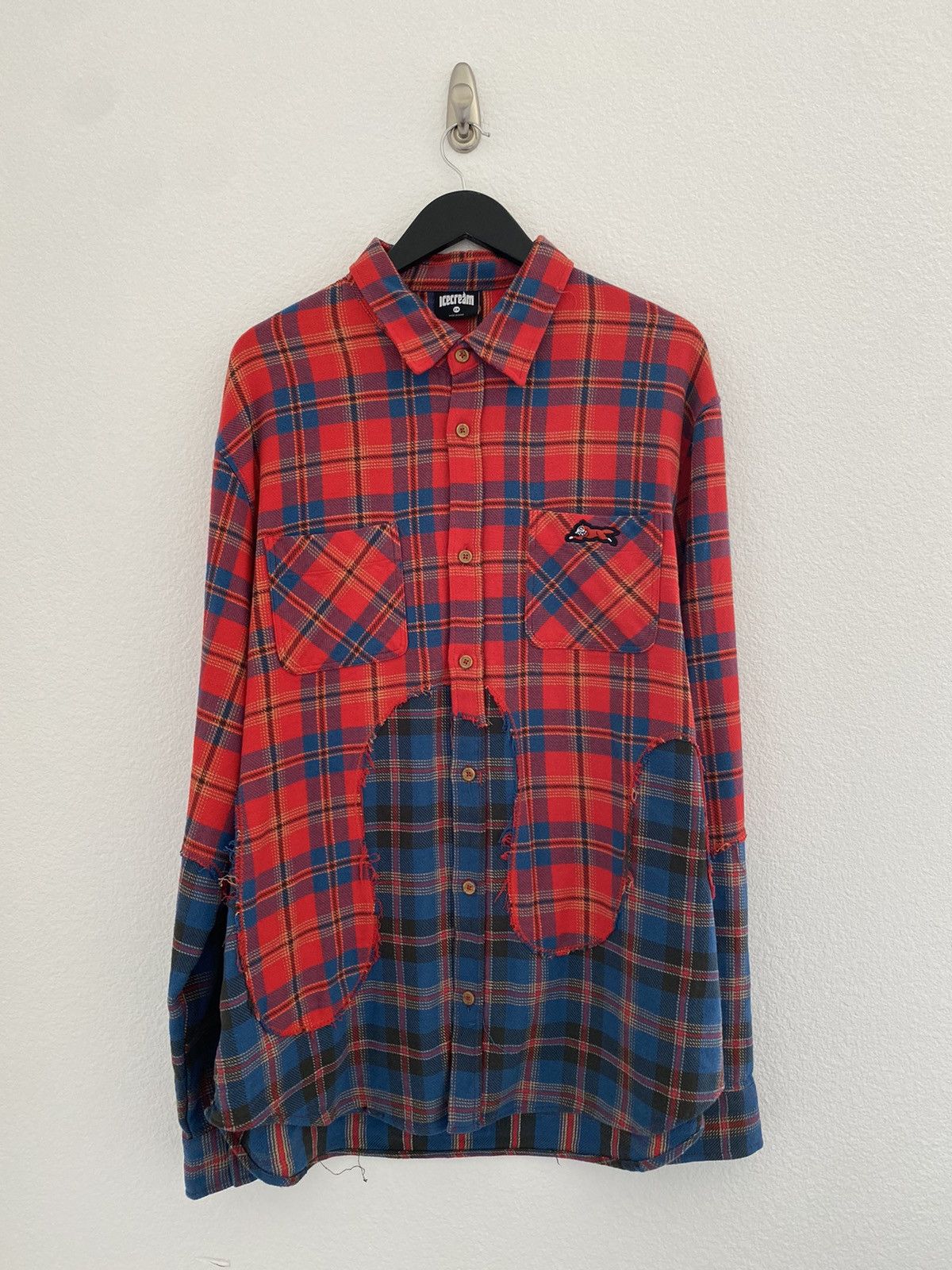 image of Icecream Long Sleeve Flannel / Light Coat in Red, Men's (Size 2XL)