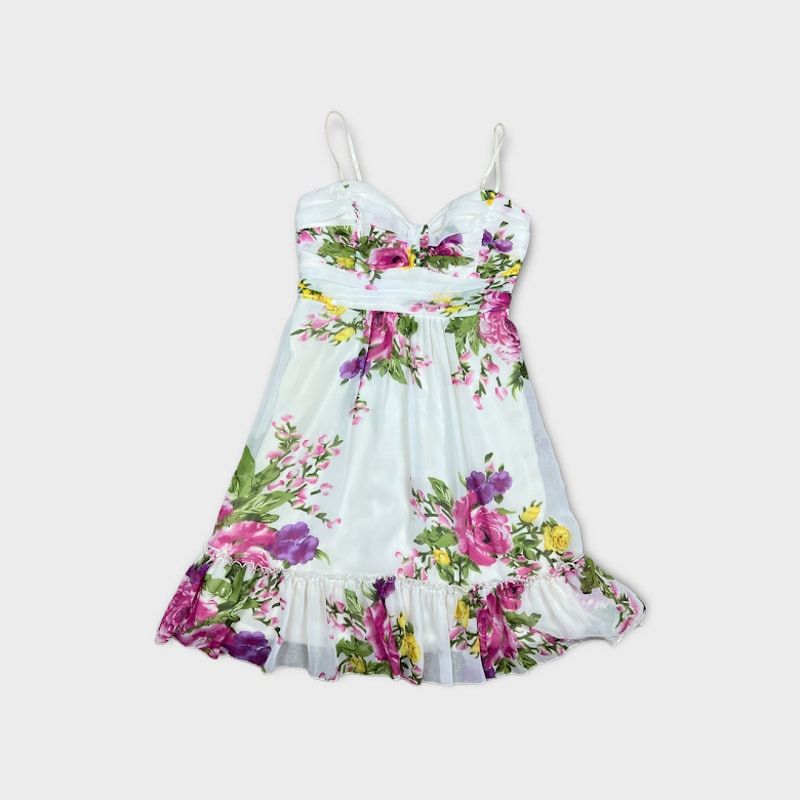 Macys Trixxi | Floral Strappy Sweetheart Dress | Size 5 Size S / US 4 / IT 40 - 4 Thumbnail