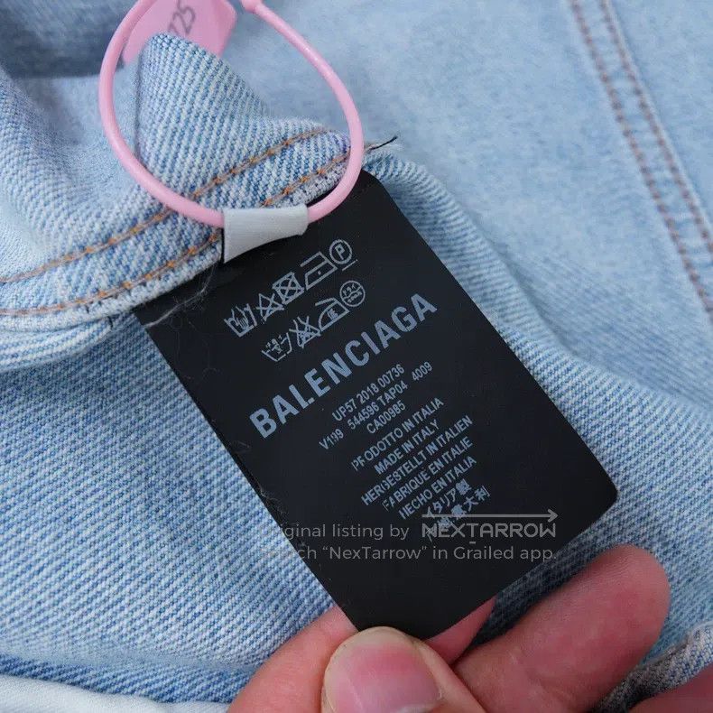Balenciaga Balenciaga Blue Rainbow Flag Denim Jacket Size US S / EU 44-46 / 1 - 6 Thumbnail