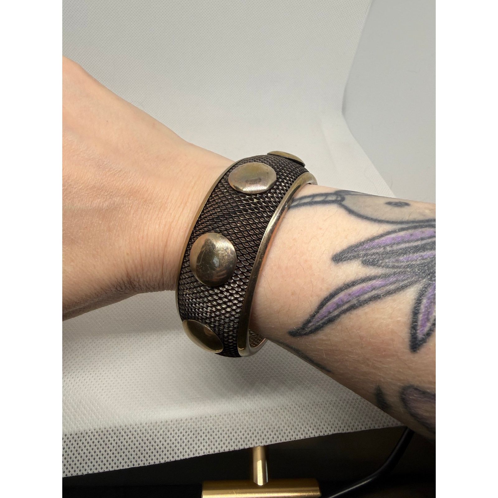 Vintage Vintage 70s-90s Mesh Stud Bangle Bracelet Industrial 7.75” Size ONE SIZE - 18 Thumbnail