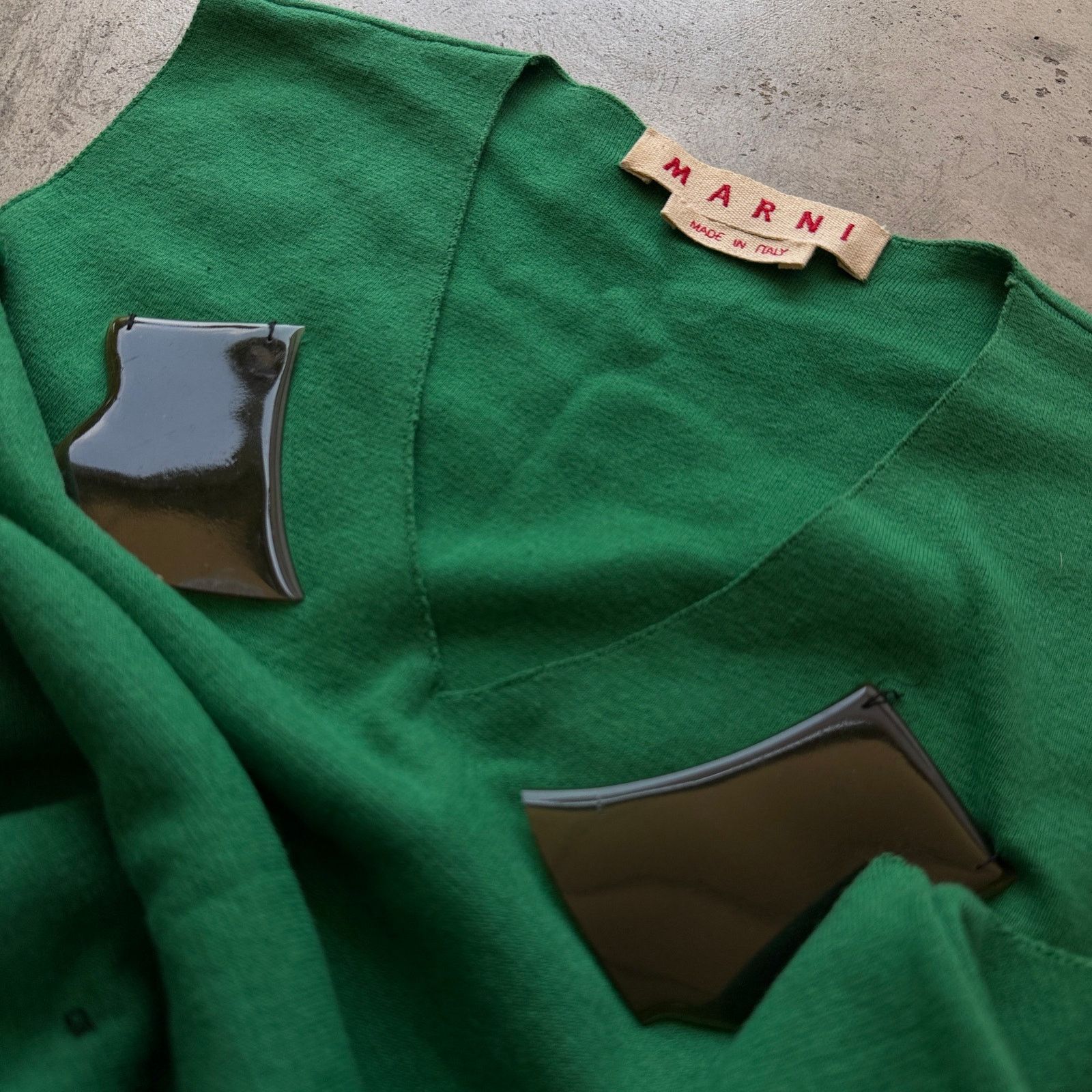 Marni Marni Green Sleeveless Knit Dress with Resin Embellishments Size M / US 6-8 / IT 42-44 - 3 Thumbnail