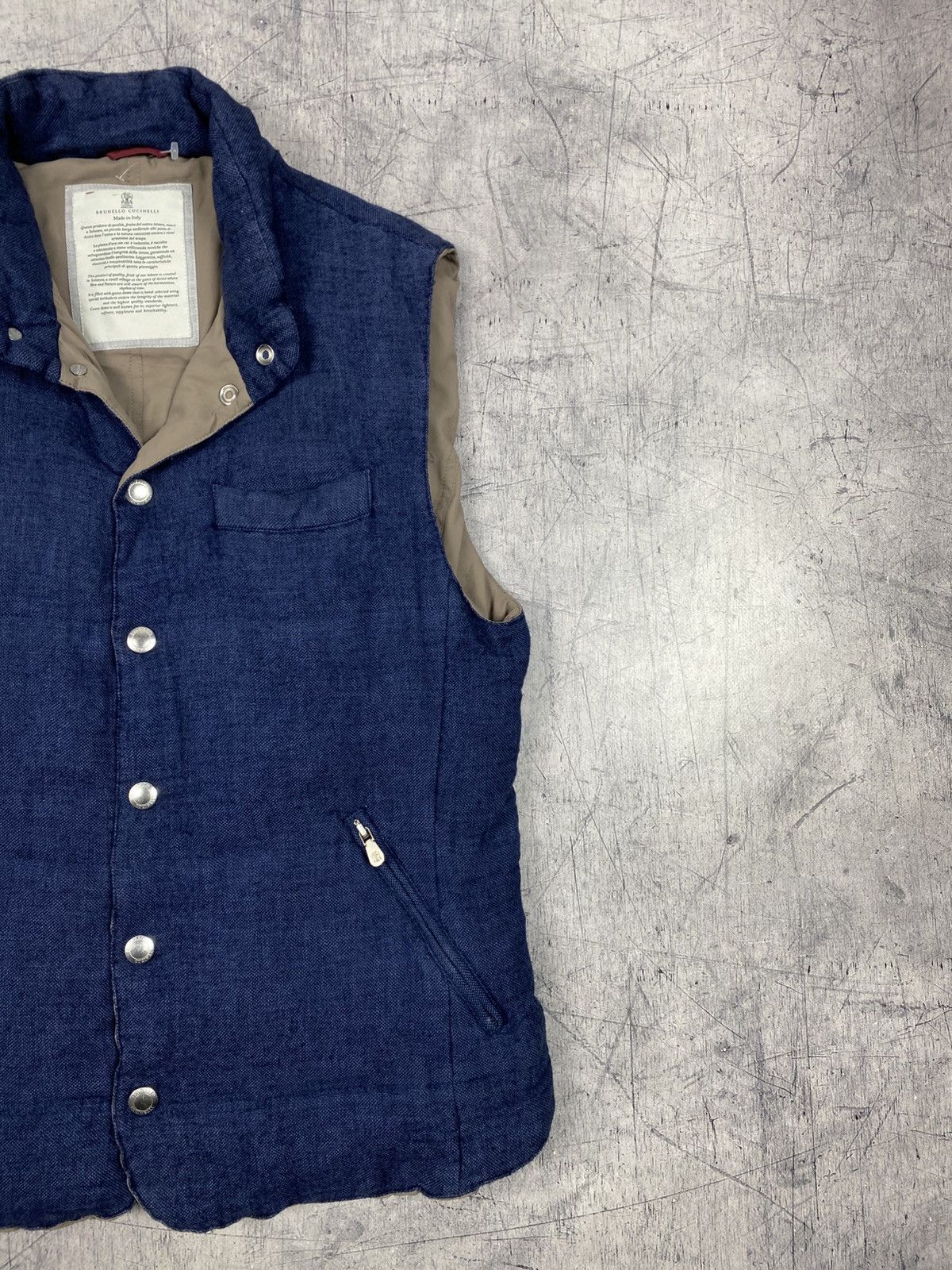Brunello Cucinelli Brunello Cucinelli Linen Wool Silk Down Padded Vest Size US M / EU 48-50 / 2 - 4 Thumbnail