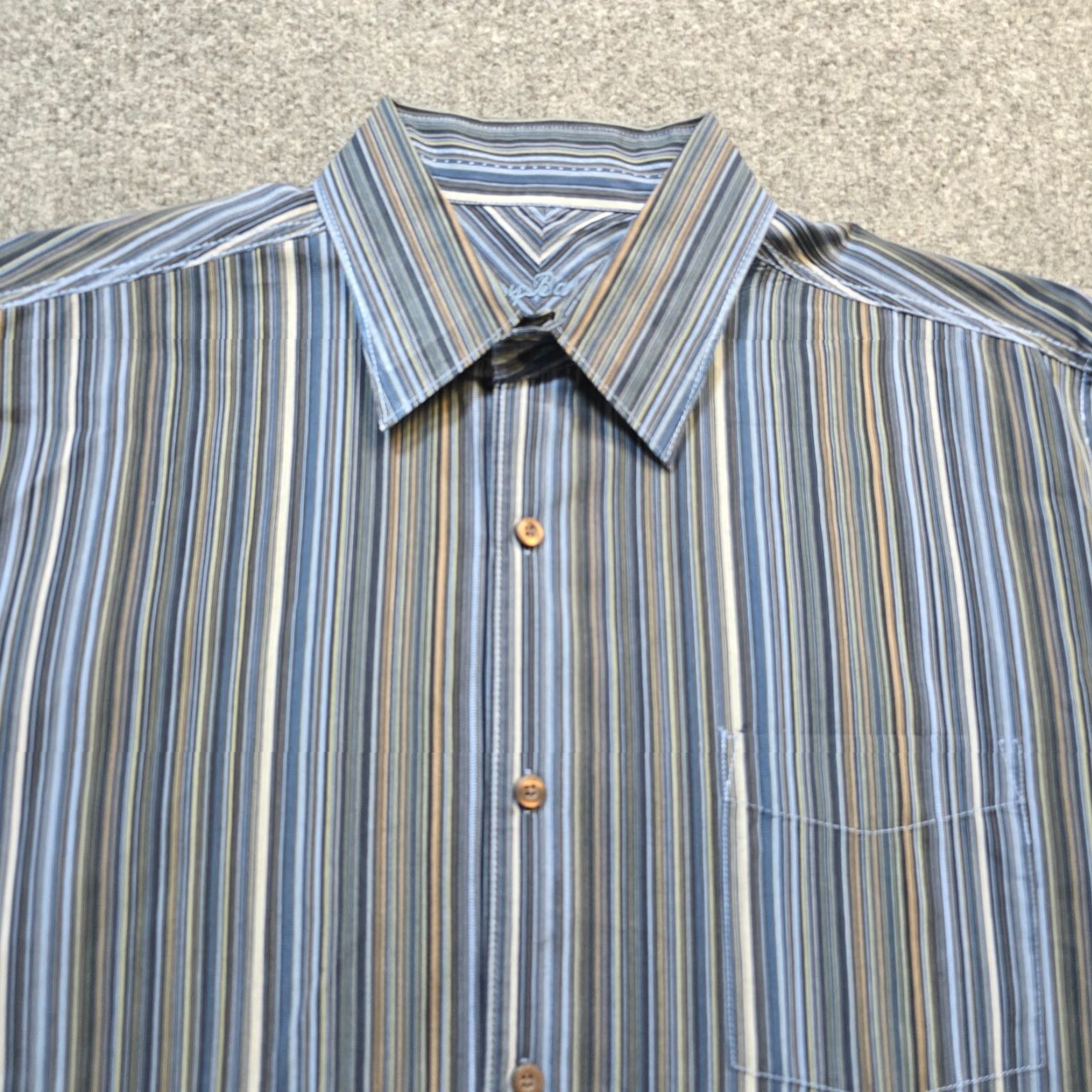 Tommy Bahama Tommy Bahama Shirt Mens Size Large Blue Striped Button Long Sleeve Casual Career Shirt Size US L / EU 52-54 / 3 - 2 Thumbnail