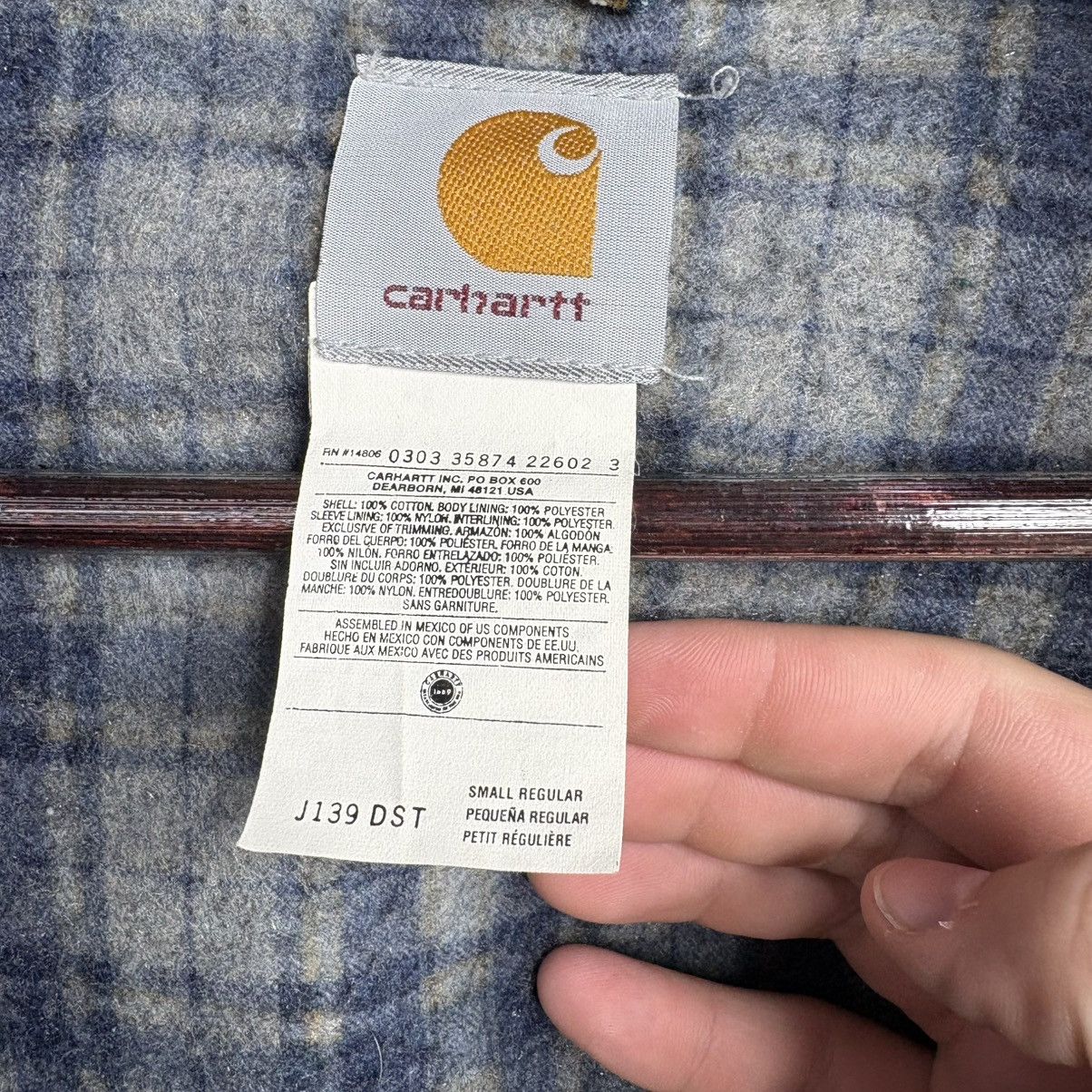 Carhartt × Vintage VTG 90s ASAP Carhartt J139 DST Denim Blue Lined Hooded Small Size US S / EU 44-46 / 1 - 6 Thumbnail