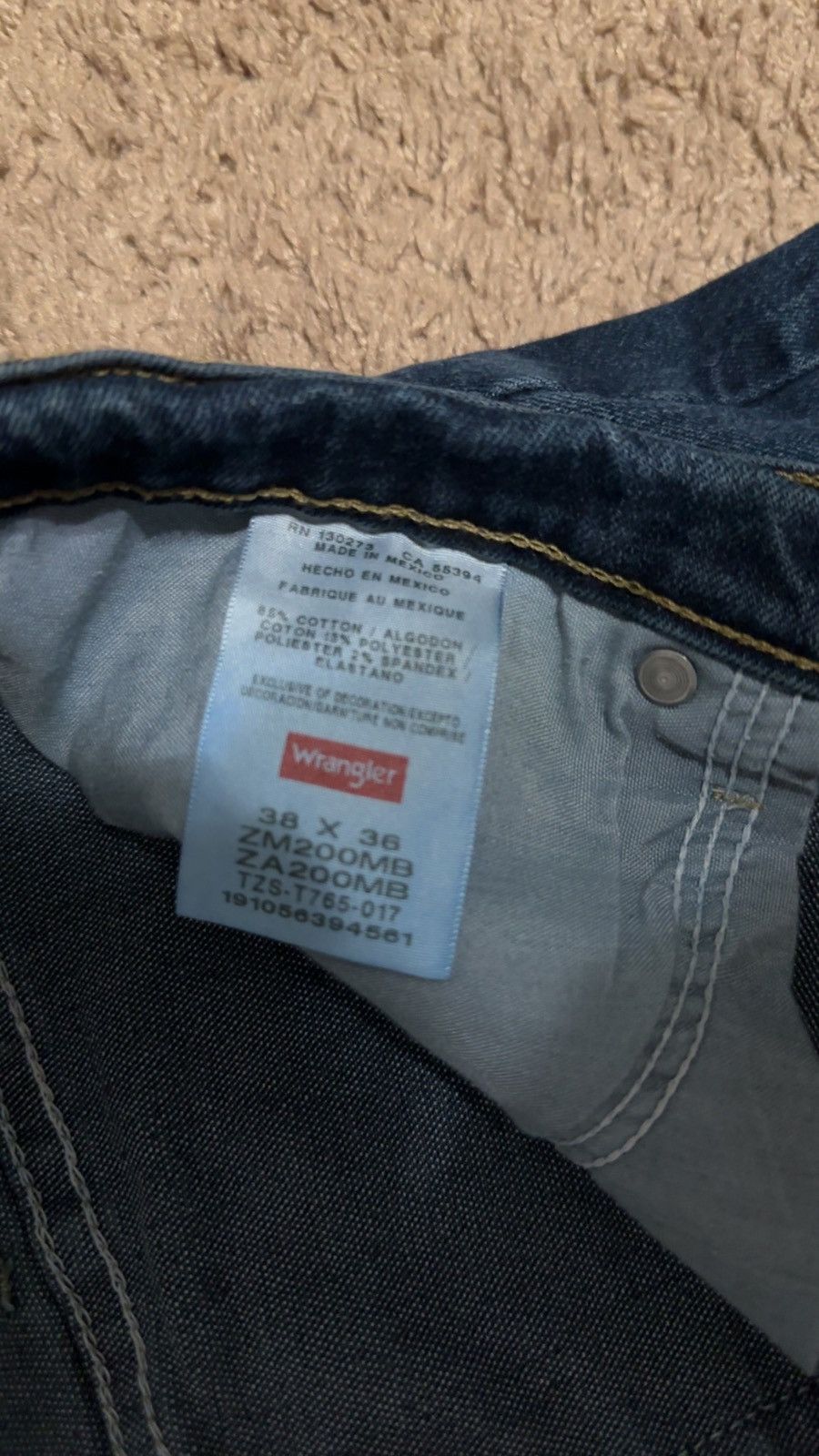 Vintage × Wrangler Wrangler blue vintage baggy jeans 36x38 retro used Size US 38 / EU 54 - 3 Thumbnail
