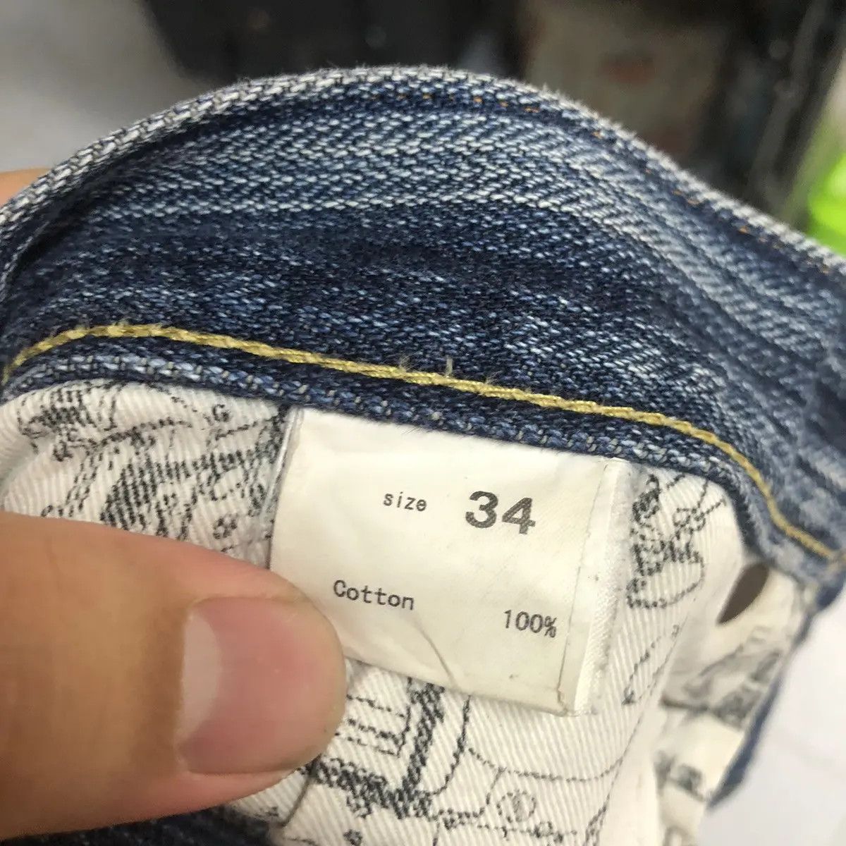 Edition Japan DL Graph Zero Denimio Distressed selvedge Denim Pants #A2073 Size US 33 - 19 Thumbnail