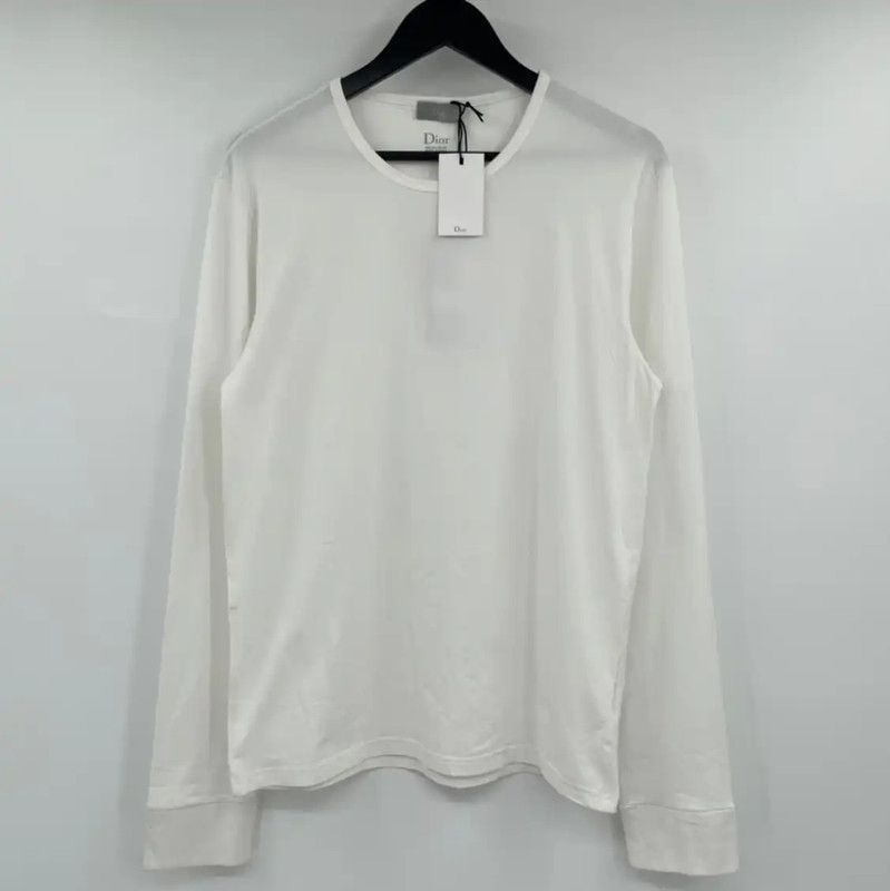 Dior Dior White Long Sleeve Cotton T-Shirt for Men 0089 Size US XXL / EU 58 / 5 - 1 Thumbnail