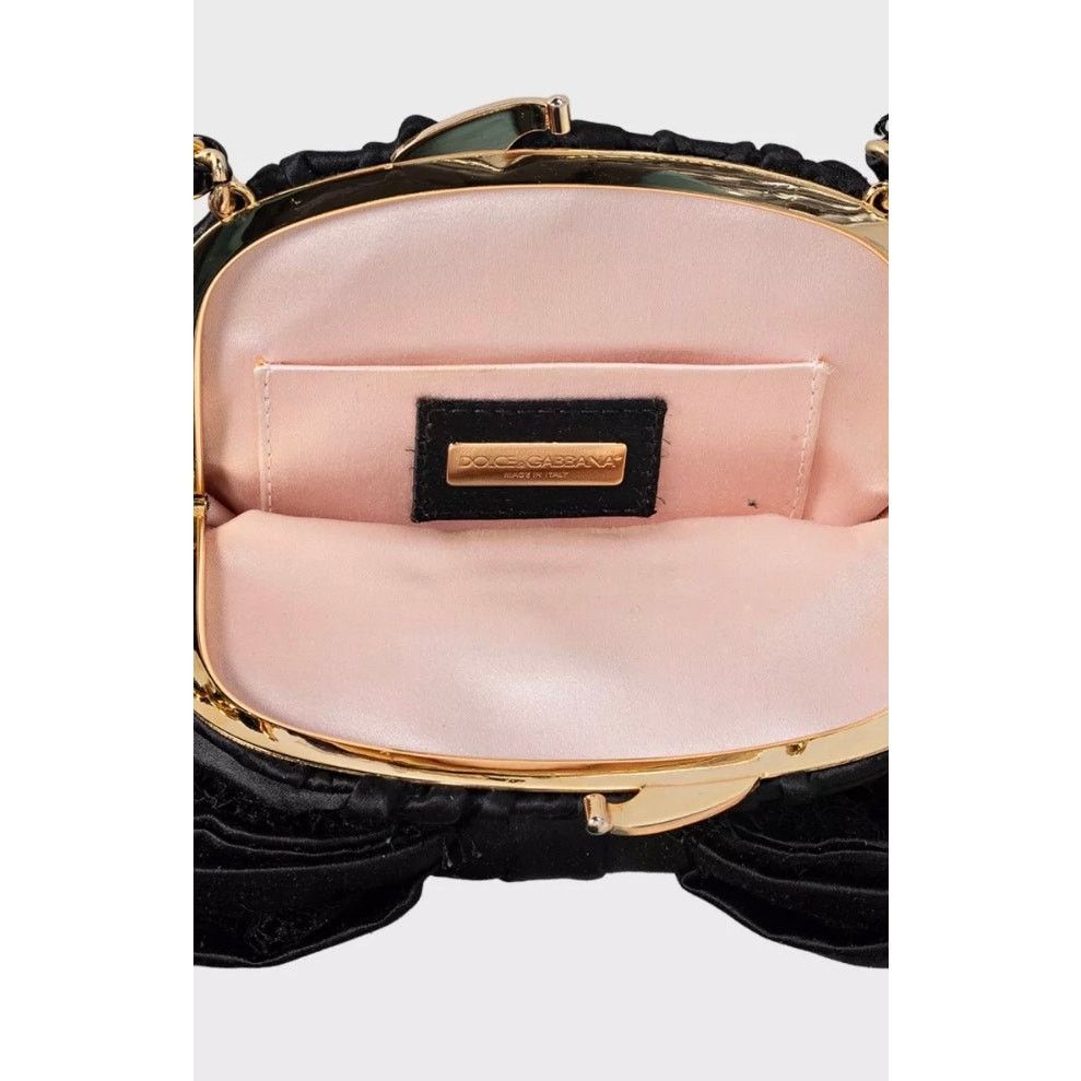 Dolce & Gabbana Dolce & Gabbana Black Textile Crystal Clutch Size ONE SIZE - 6 Thumbnail