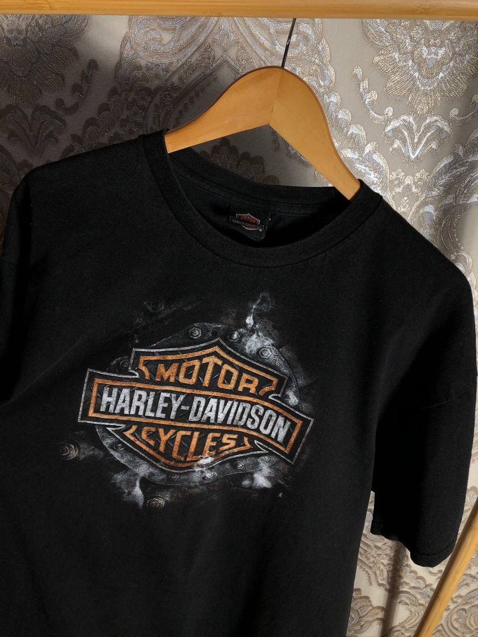Harley Davidson × Vintage VERY RARE HARLEY DAVIDSON CYCLE DOUBLE PRINTED T-SHIRT 90s Size US XXL / EU 58 / 5 - 3 Thumbnail