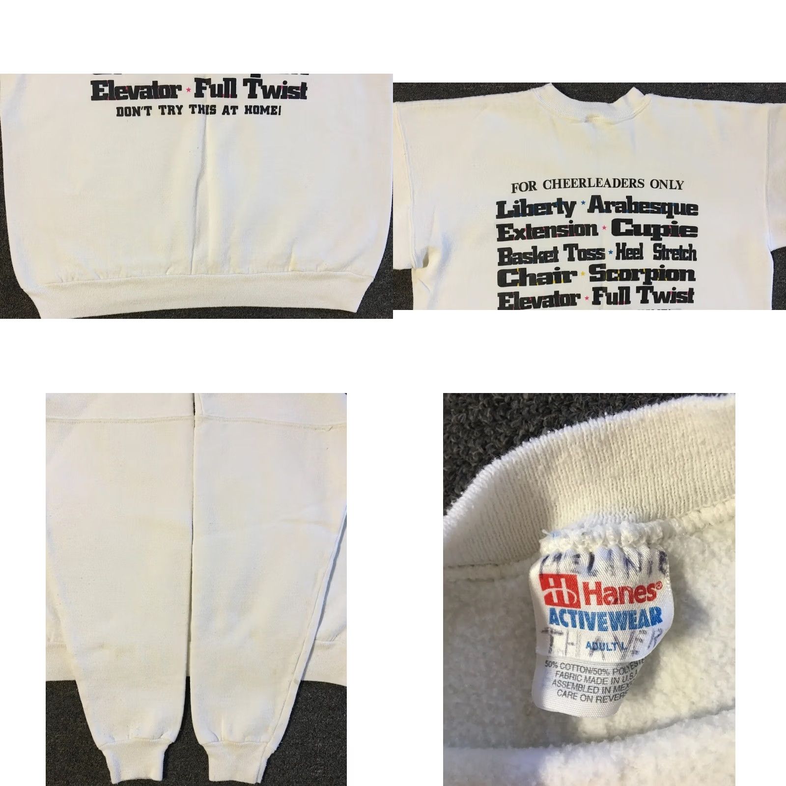 Vintage VINTAGE 90s Cheerleaders Only Faded Sweatshirt Hoodie S White Mens Size US S / EU 44-46 / 1 - 8 Thumbnail