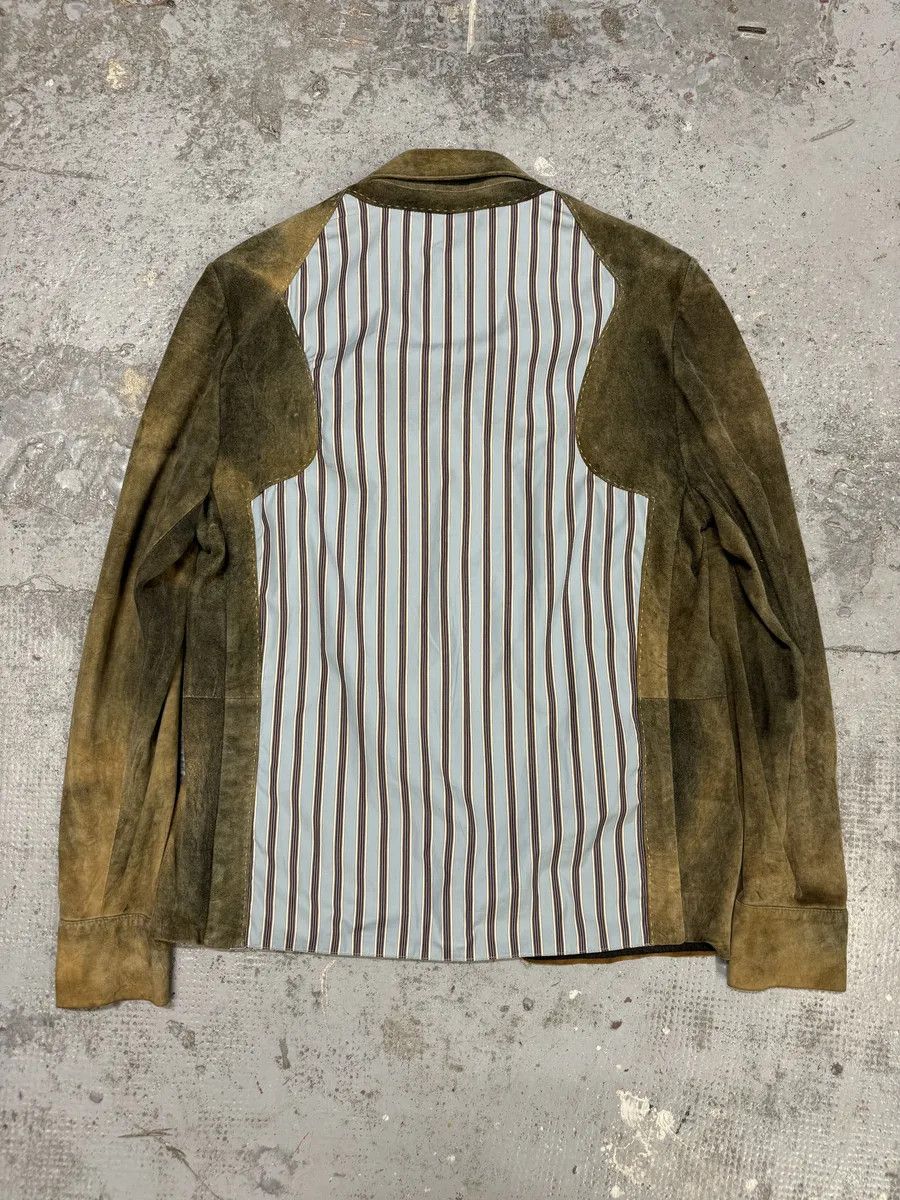 Roberto Cavalli 2000s Roberto Cavalli Green Faded Dust Leather Shirt Size US M / EU 48-50 / 2 - 2 Thumbnail