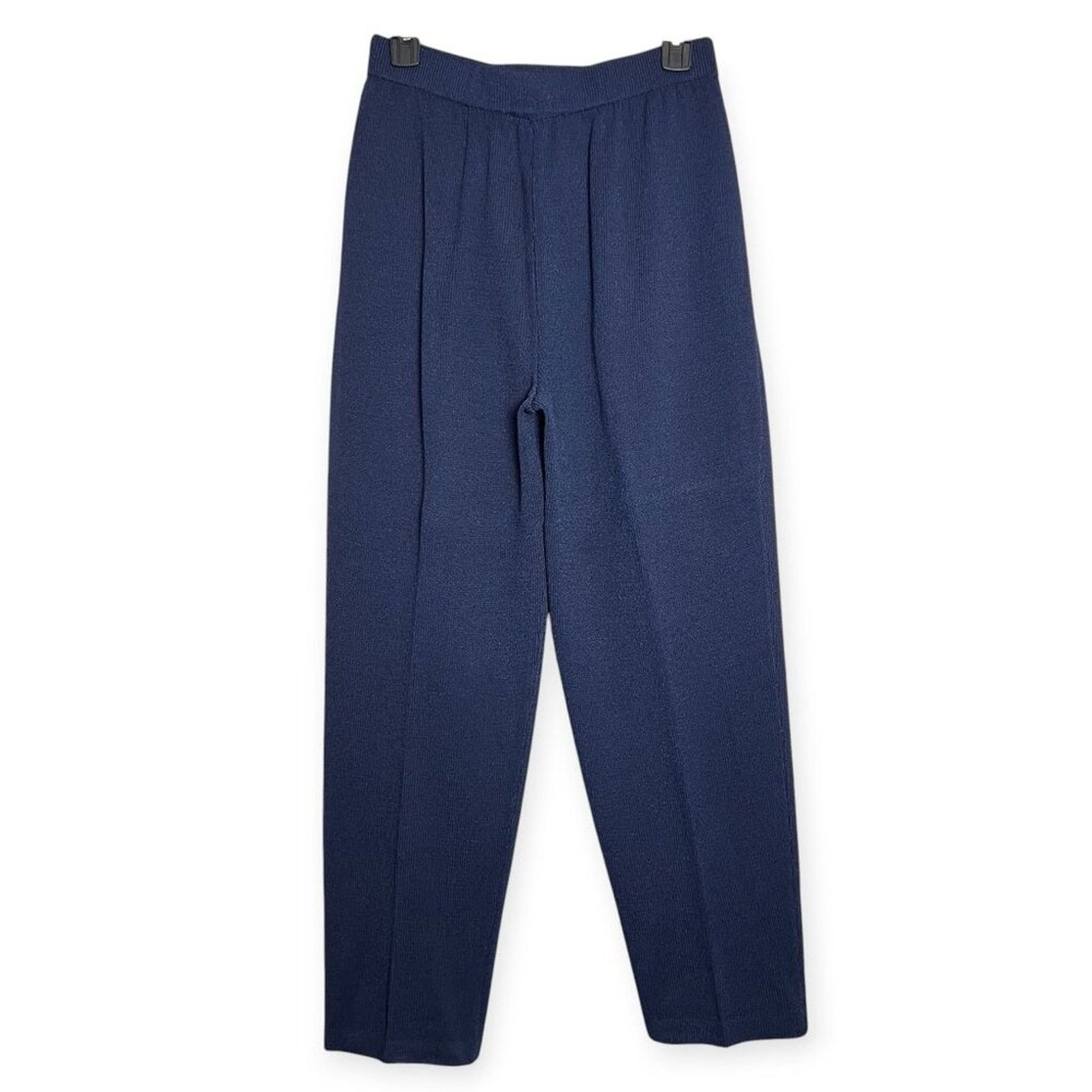 Other St John Santana Knit Pants Size 8 Navy Pleated Luxe Pull On Size 30" / US 8 / IT 44 - 2 Thumbnail