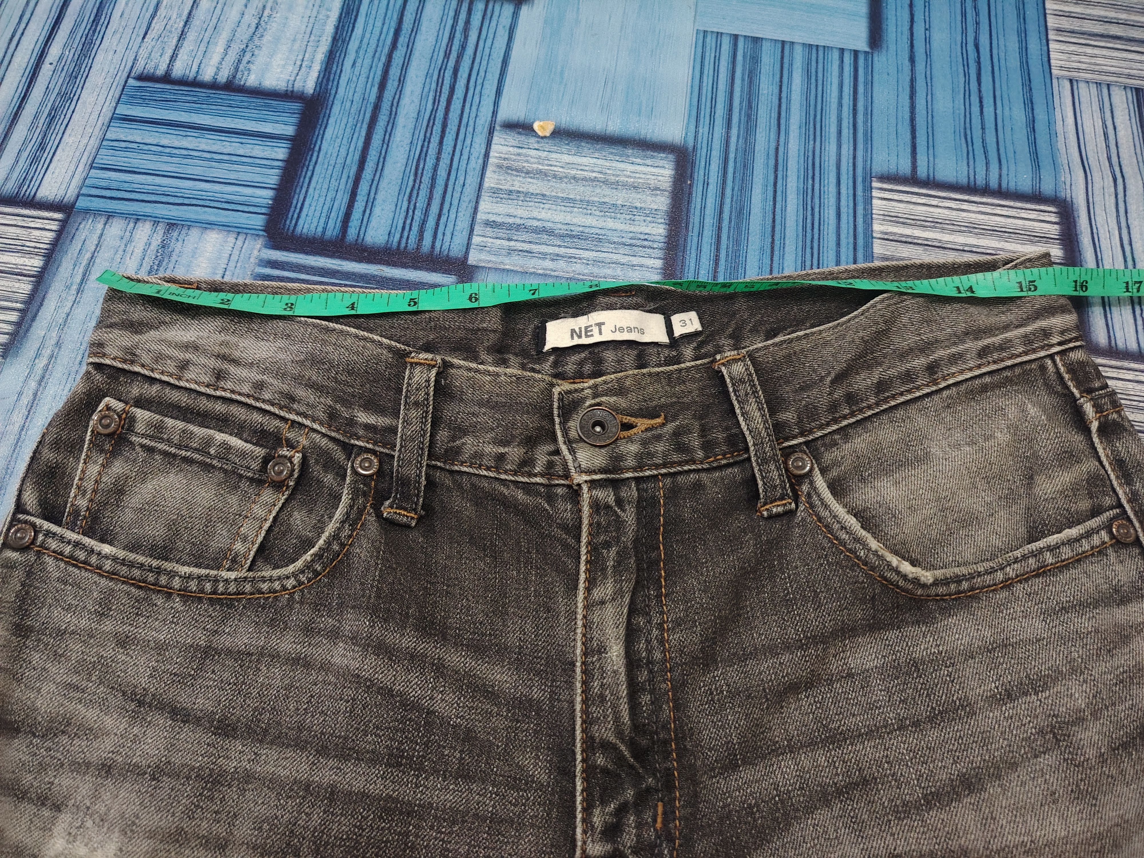 Ne-Net Japanese Net Jeans Distressed Jeans Ripped Jeans Mudwash Size US 31 - 23 Thumbnail
