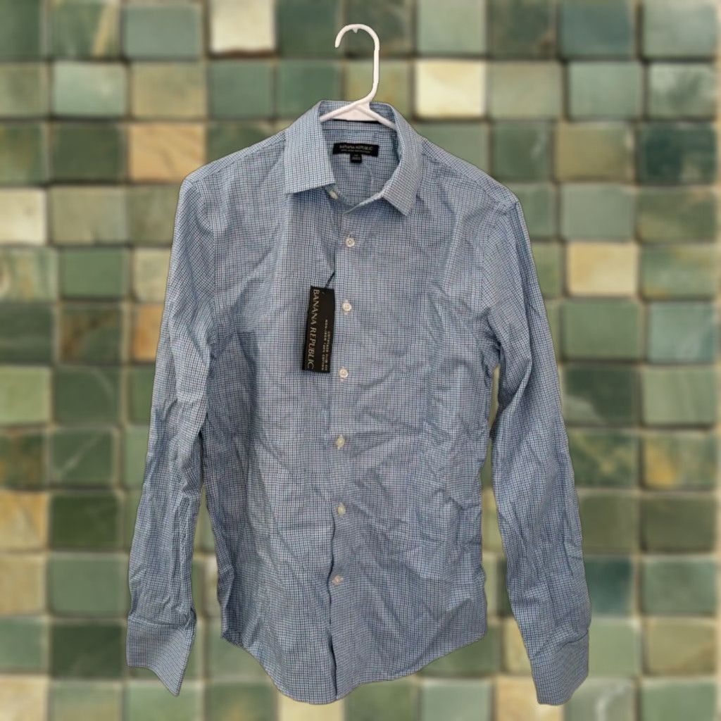 green emerald velvet dress Banana Republic Stripe Shirt (Slim Fit) – Second Hand Stitch main image 1