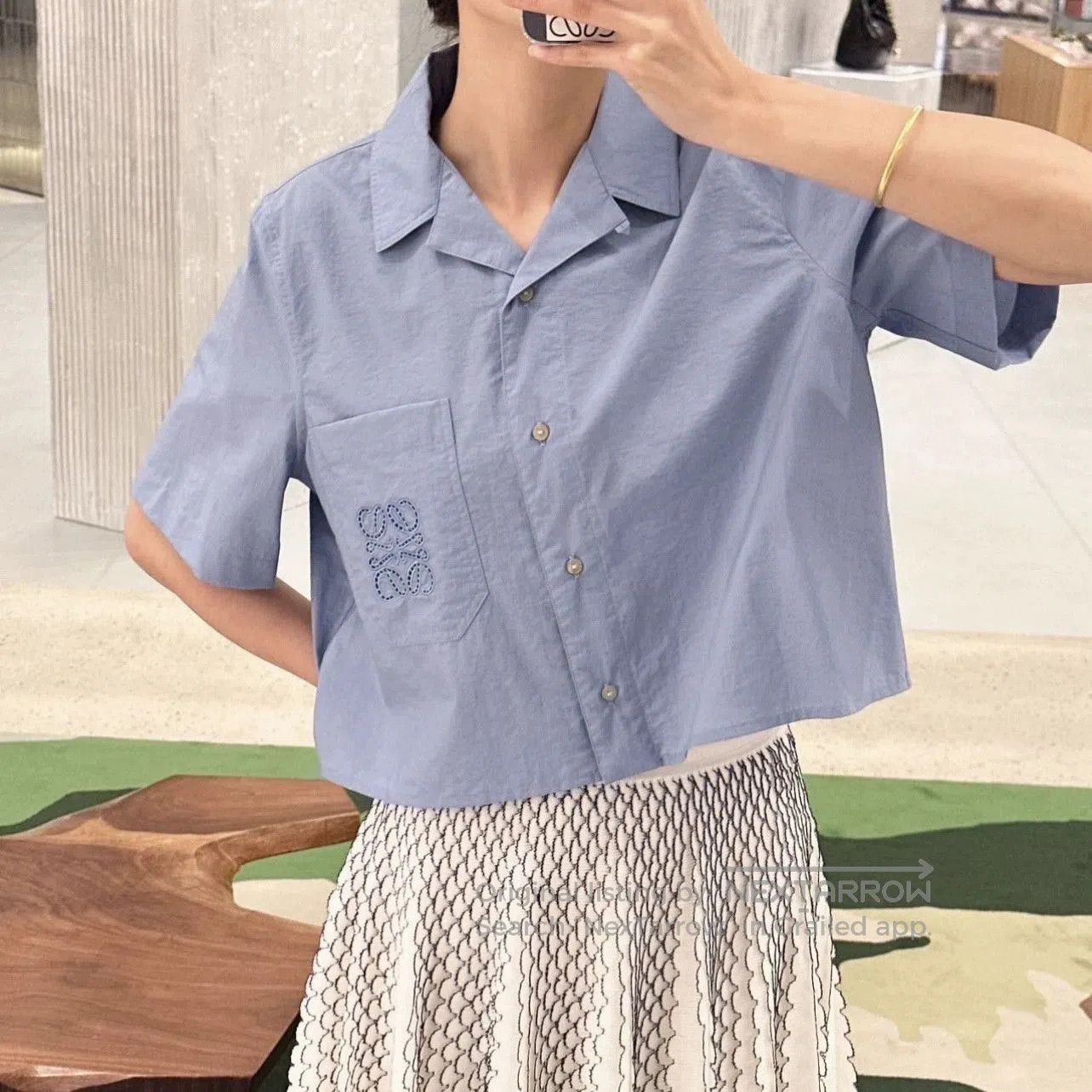 Loewe Loewe Embroidered Solid Short Sleeve Shirt. Size US XS / EU 42 / 0 - 6 Thumbnail