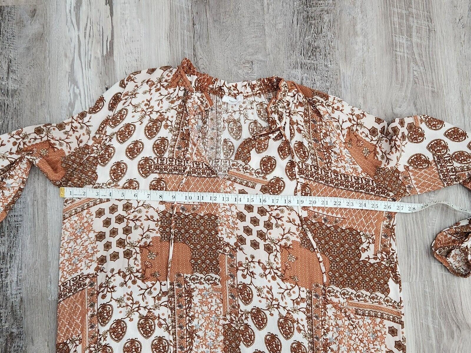 Designer Hashtag Dress Large Boho Hippie V Neck Long Sleeve Tunic Size L / US 10 / IT 46 - 5 Thumbnail