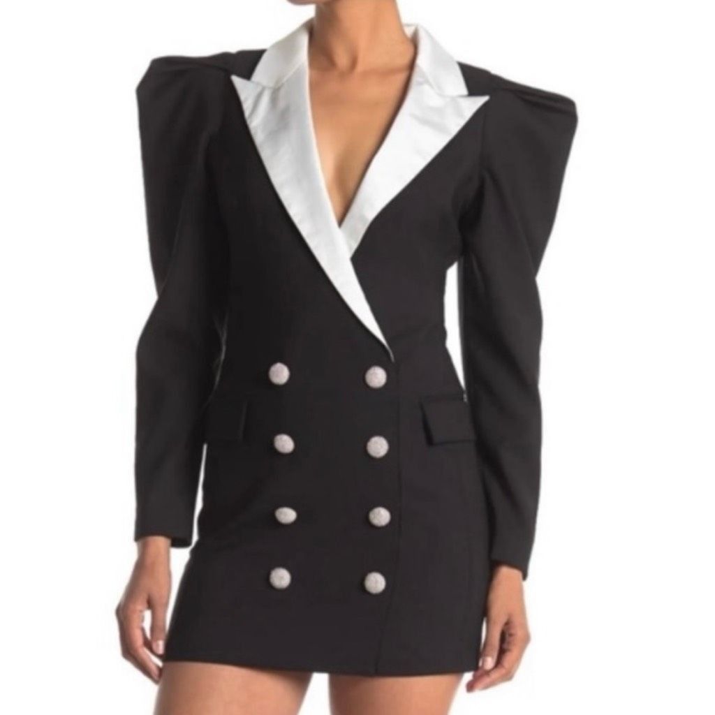 Ronny Kobo Ronny Kobo Mayaletta Double-Breasted Black Blazer Mini Jacke Size M / US 6-8 / IT 42-44 - 5 Thumbnail