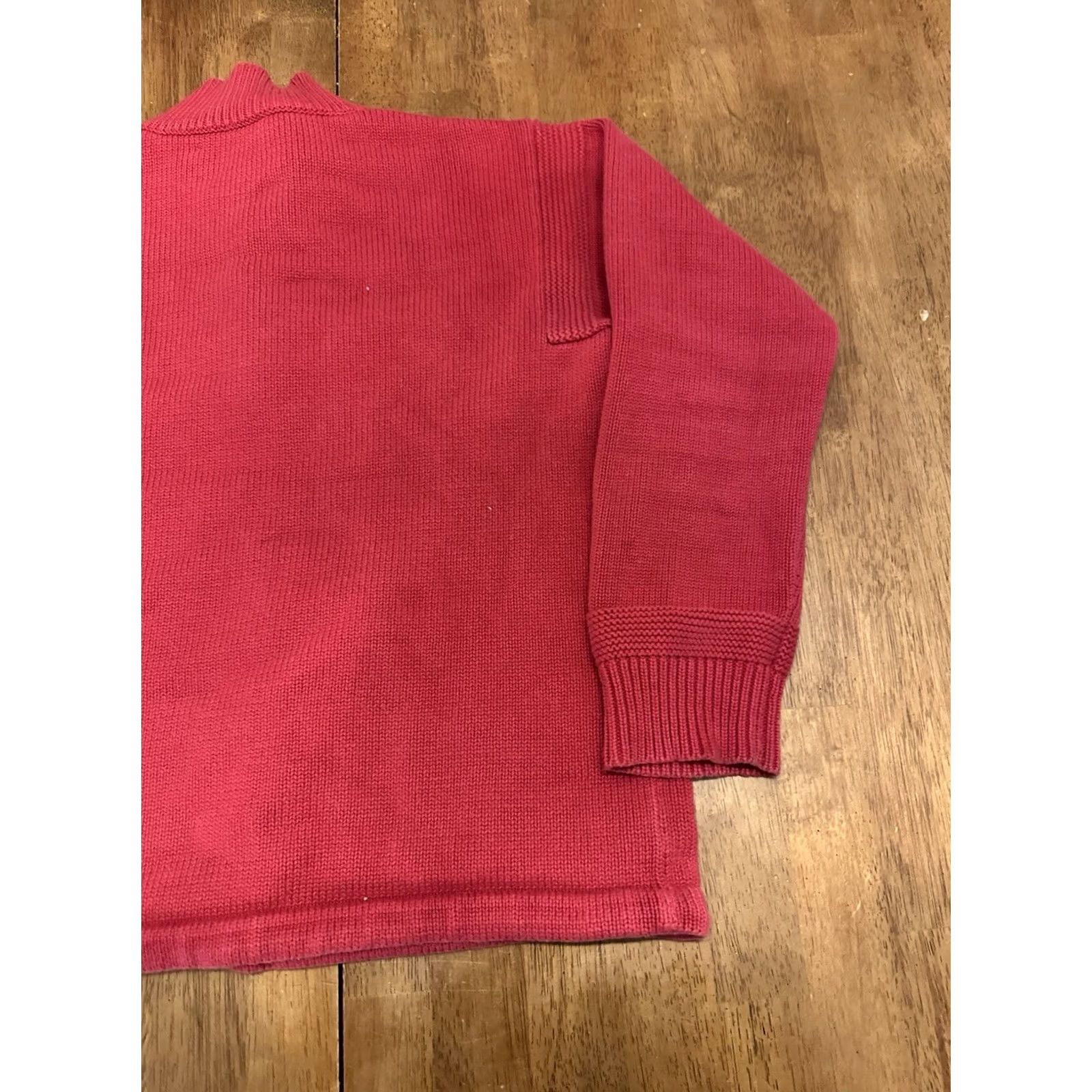 Ralph Lauren Lauren Ralph Lauren Women’s Henley Sweater Red Petite Medium Cotton Knit Size M / US 6-8 / IT 42-44 - 6 Thumbnail