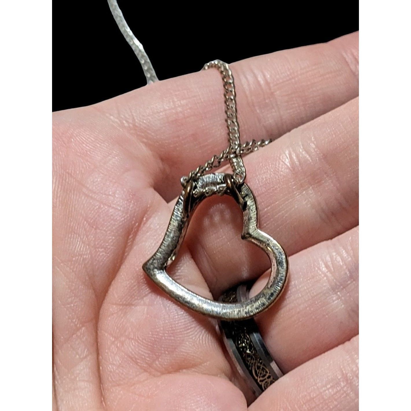 Other Gothic Marcasite Open Heart Pendant Necklace Size ONE SIZE - 5 Thumbnail