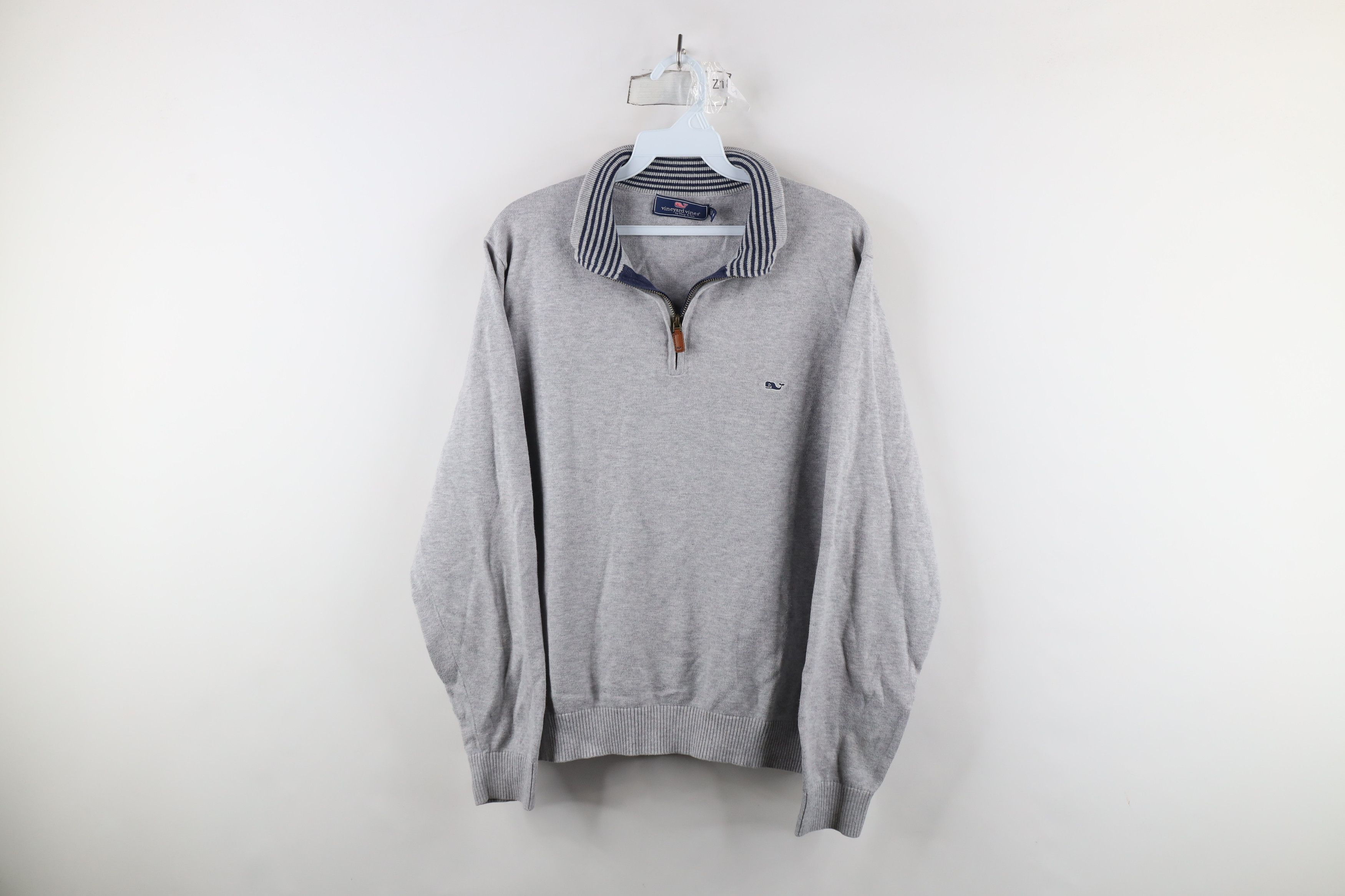 Vineyard Vines × Vintage Vineyard Vines Cotton Knit Half Zip Pullover Sweater Gray Size US M / EU 48-50 / 2 - 1 Thumbnail