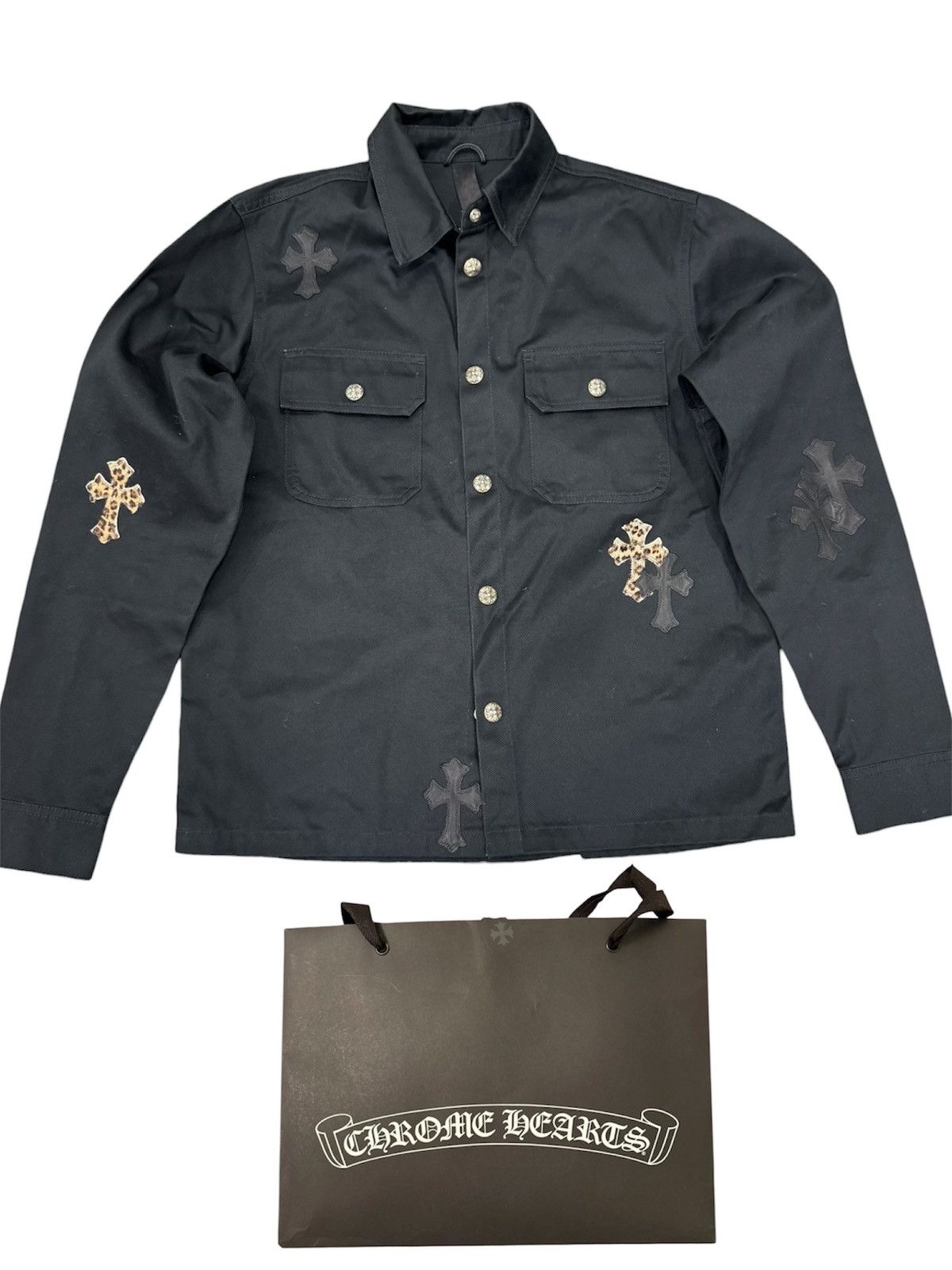 Chrome Hearts Chrome Hearts M Work Dog Leopard Cross patches Shirt Jacket Size US M / EU 48-50 / 2 - 1 Thumbnail