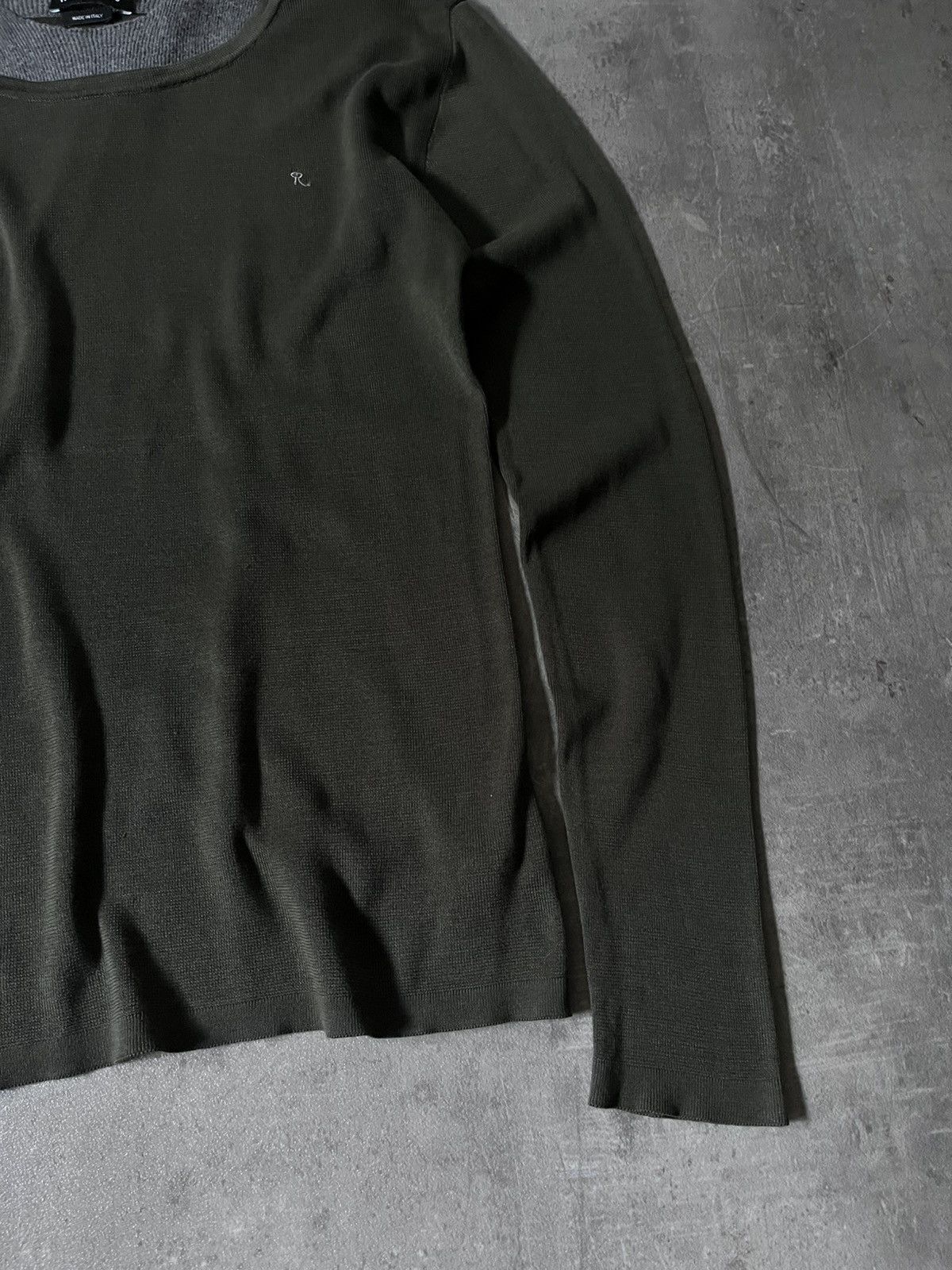 Raf Simons double layered sweater vintage green