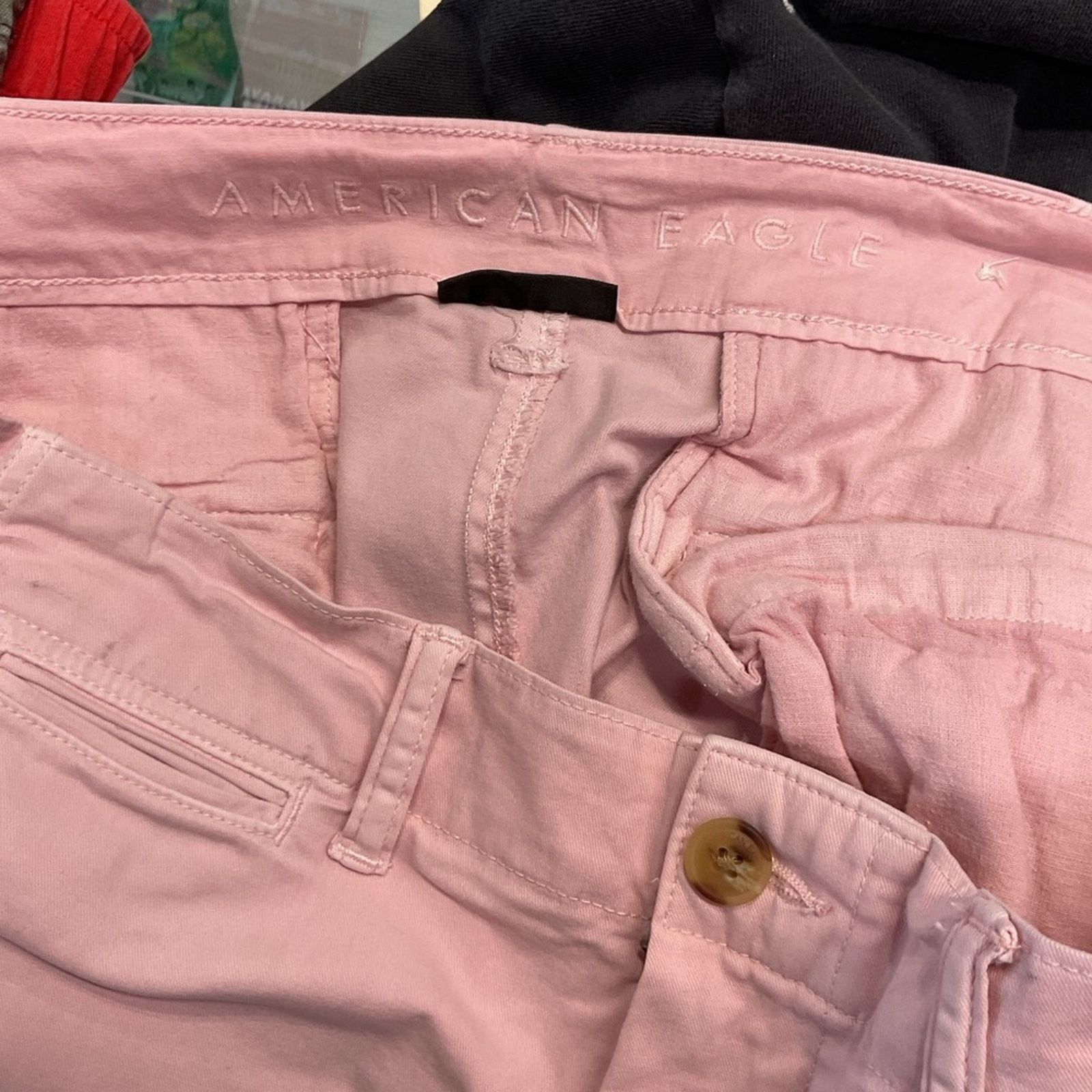American Eagle Outfitters American Eagle Next Level Flex Womens Pink Shorts Size US 34 / EU 50 - 4 Thumbnail