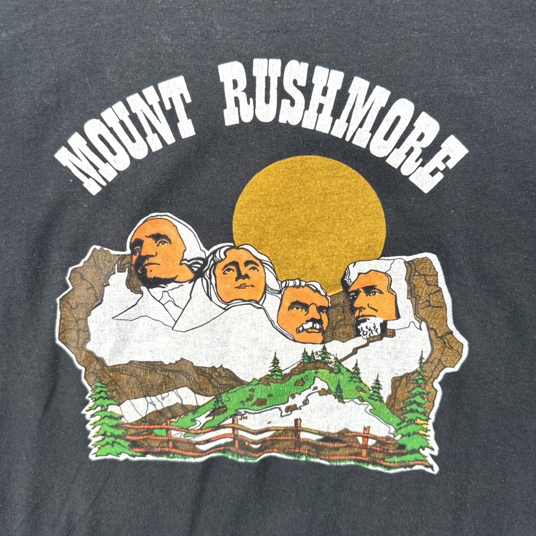 Vintage VINTAGE Screen Stars Best XL Black Single Stitch Shirt USA Mount Rushmore 79 Shirt Mens XL Black 70s USA Shirt Size US XL / EU 56 / 4 - 6 Thumbnail