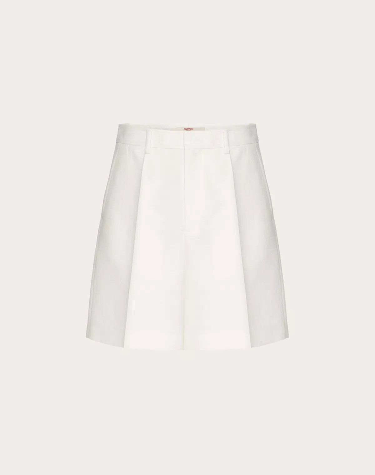 Valentino oc11z0725 Wool And Silk Bermuda Shorts in White Size US 36 / EU 52 - 1 Thumbnail