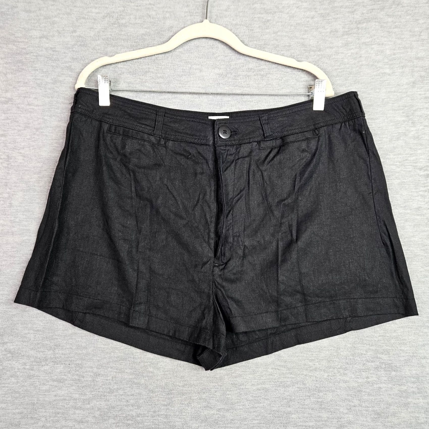 Anthropologie Maeve Anthropologie Womens Black Linen Shorts Size 34 Casual Pull On Button Pockets Stretch Regular Vintage No Size 24" / US 00 / IT 34 - 2 Thumbnail
