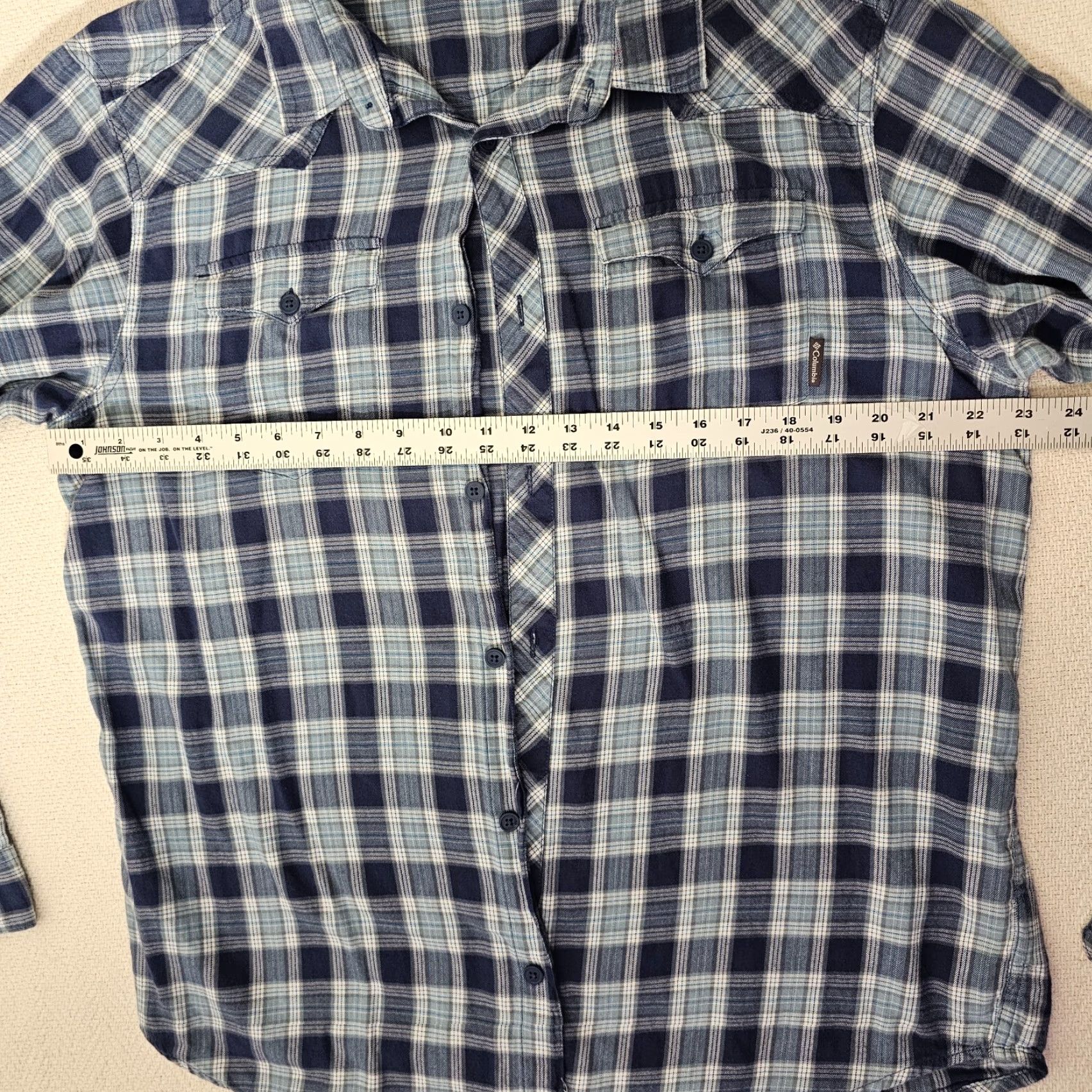Vintage Columbia Mens Large Button-Down Shirt Blue Plaid Vintage Pockets Cotton Blend 90s Outdoors Size US L / EU 52-54 / 3 - 5 Thumbnail